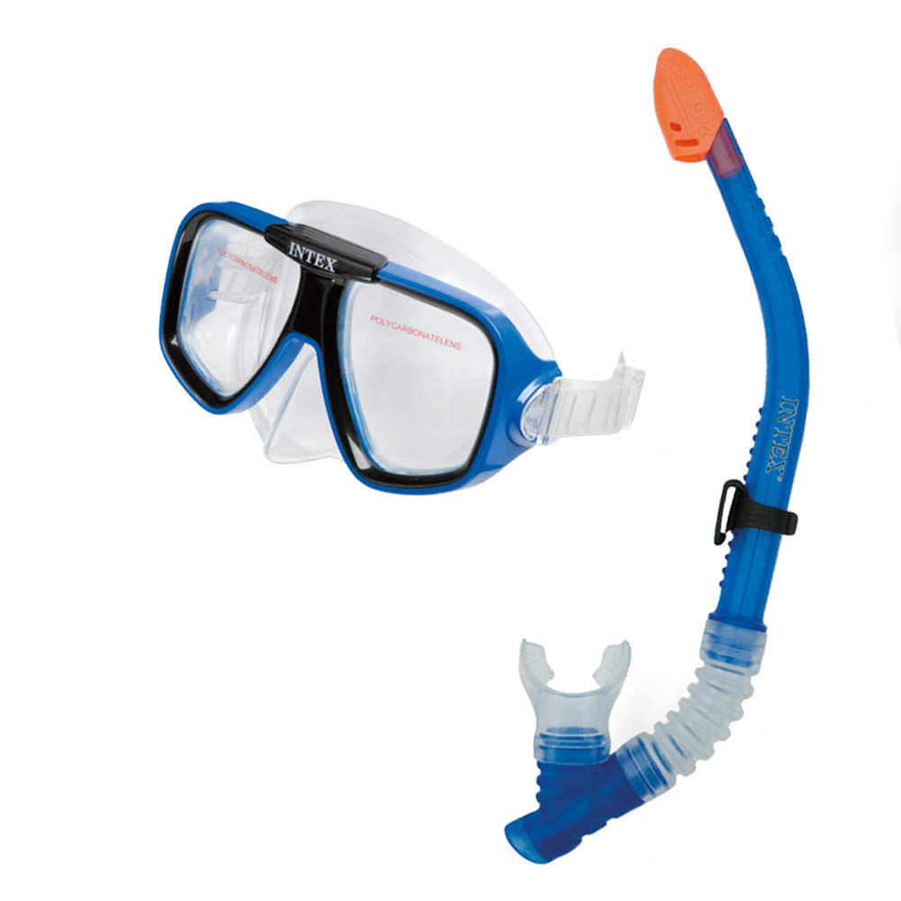 Intex Reef Rider Youth/Adult Swimming Diving Mask, Snorkel & Fin Set (Open Box)