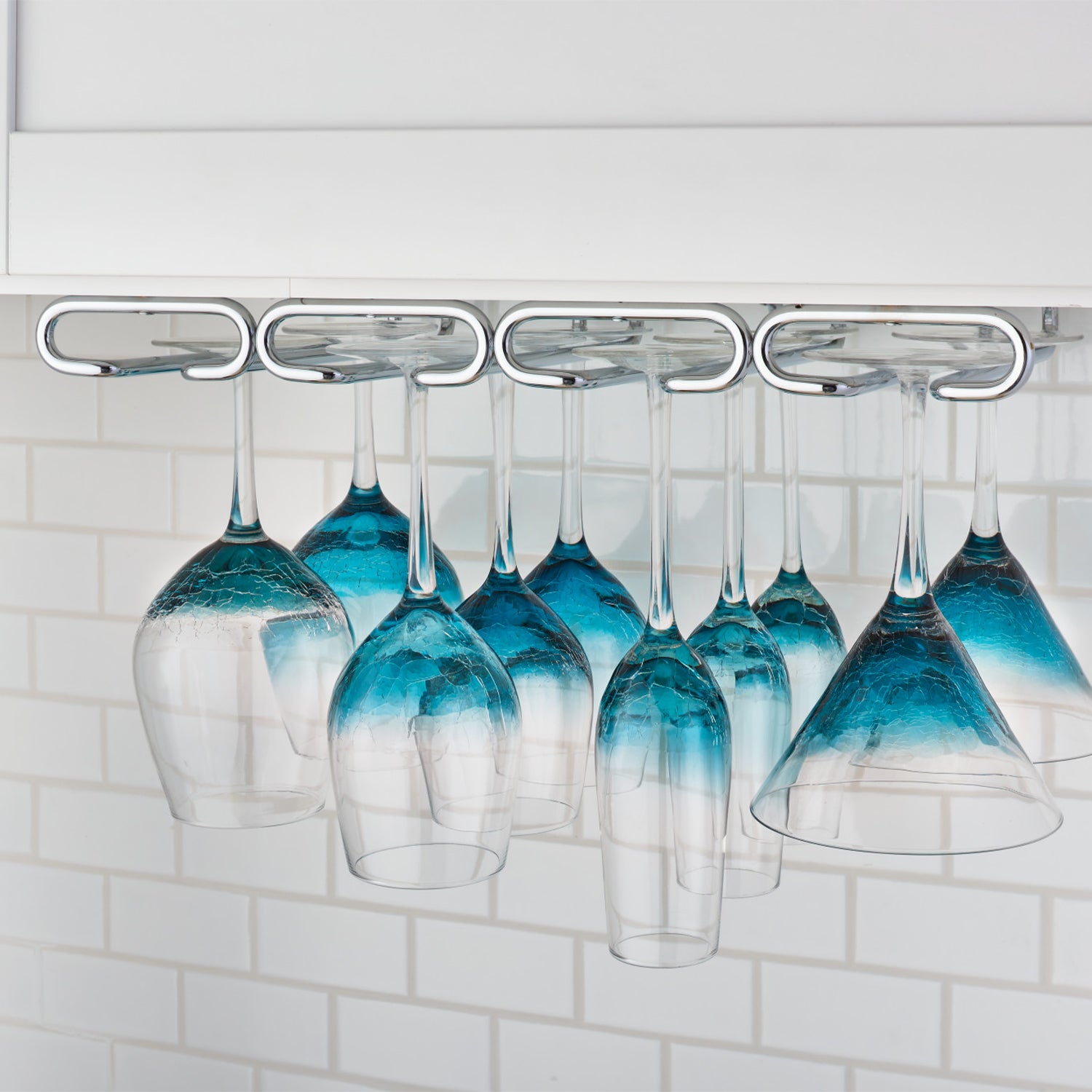 Rev-A-Shelf 11" Quad Under Cabinet Glass & Stemware Holder, Chrome, 3450-11CR - VMInnovations