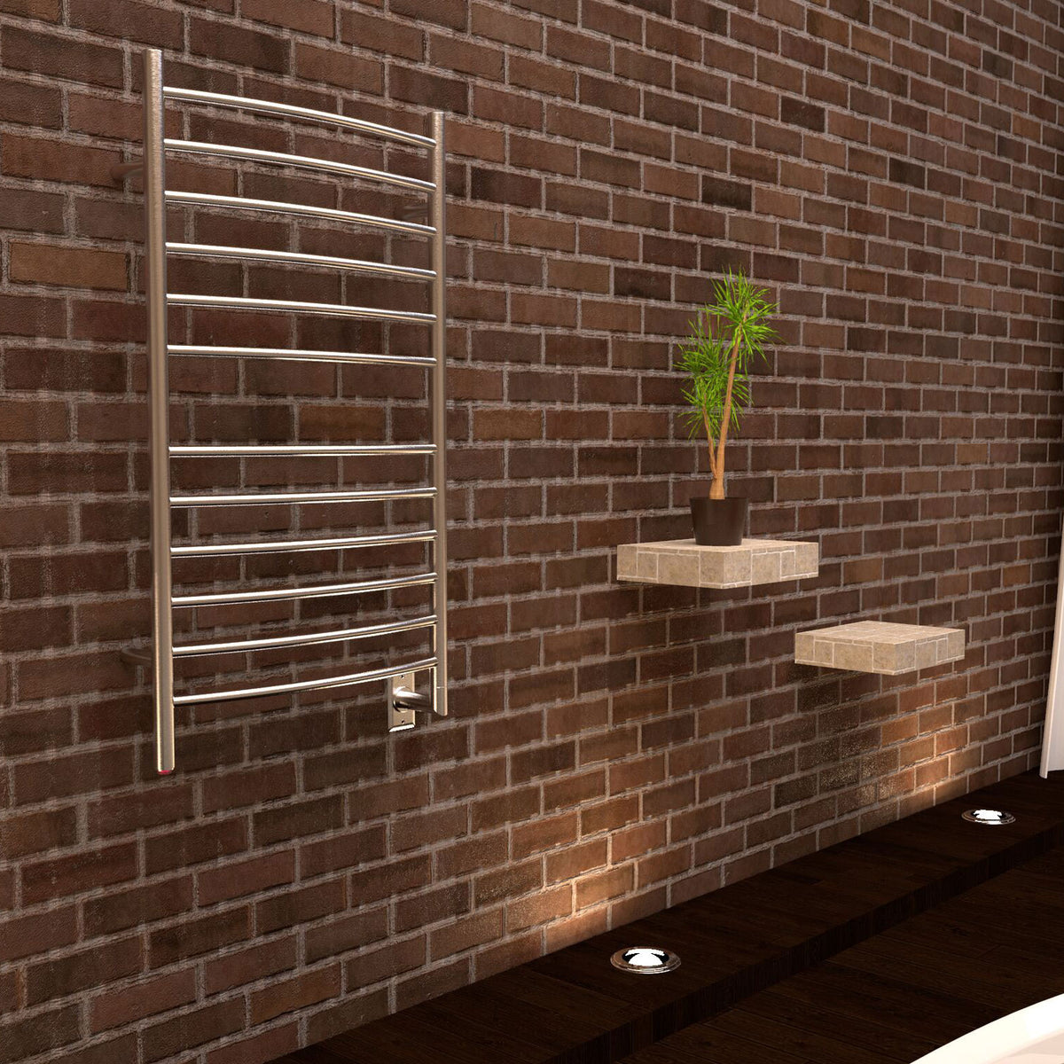 Amba Radiant Large Hardwired Curved Towel Warmer, Brushed (Open Box)
