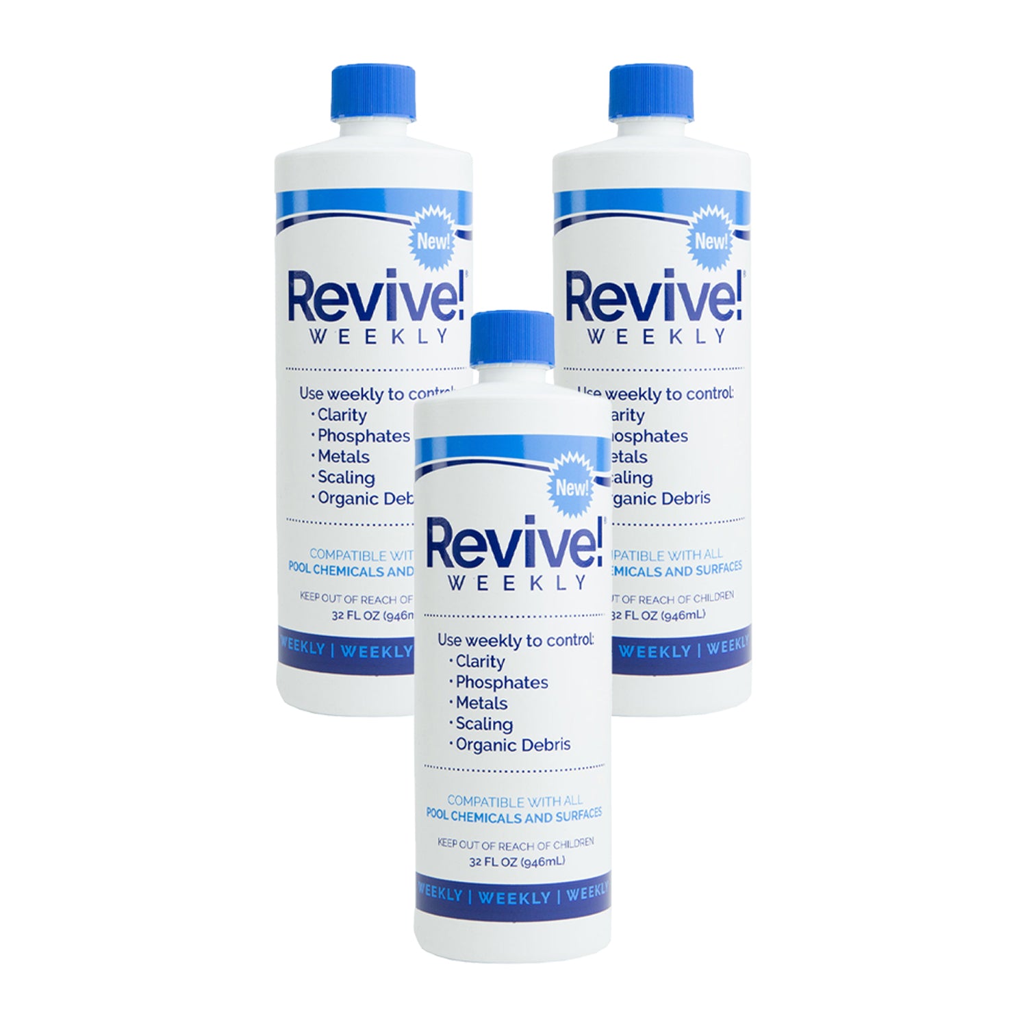API Revive! Swimming Pool Clarifier & Water Cleaning Treatment, 32 Oz (3 Pack)