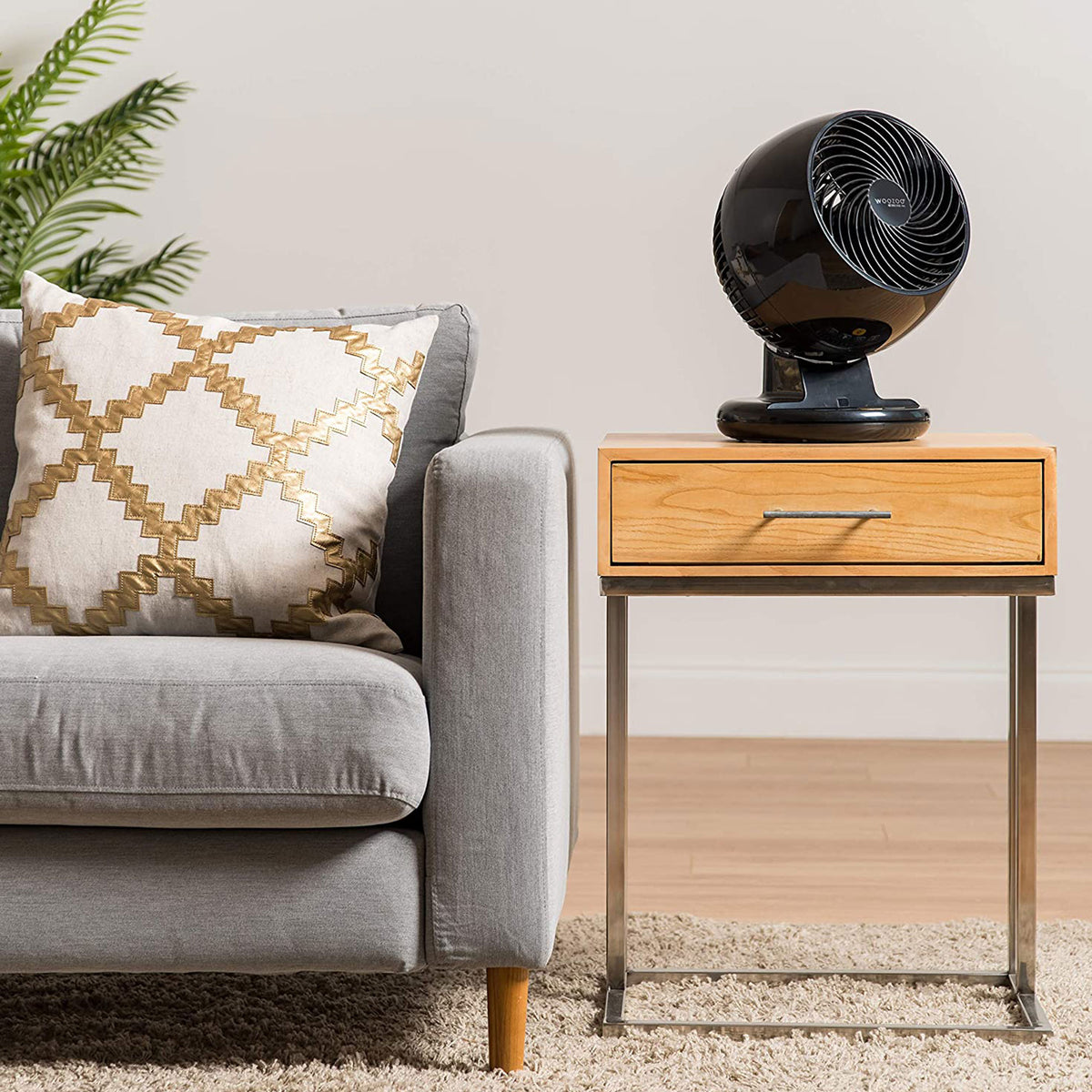 IRIS USA Remote Controlled Desktop Portable Compact Small Oscillating Fan, Black