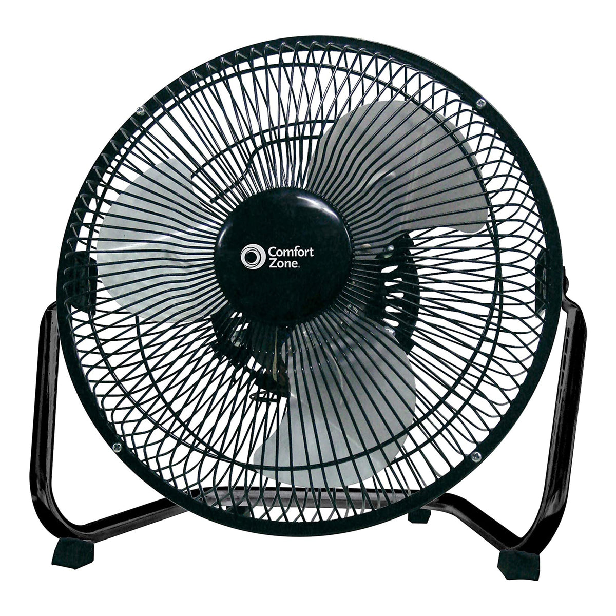 Comfort Zone 9 Inch 3 Speed Portable Air Cooling Floor Fan, Black (Open Box)