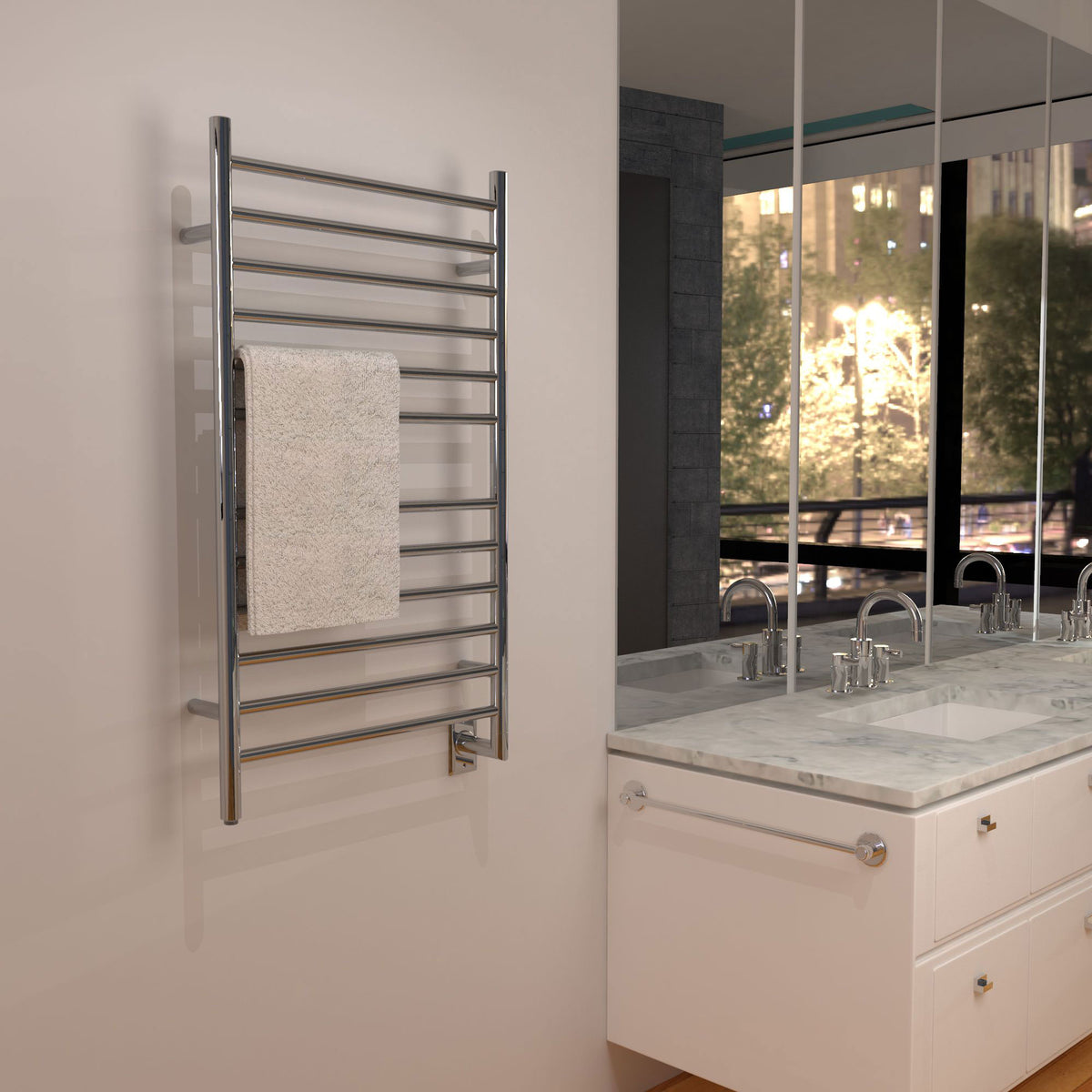 Amba Radiant Large Hardwired Straight Towel Warmer, Polished (Open Box)