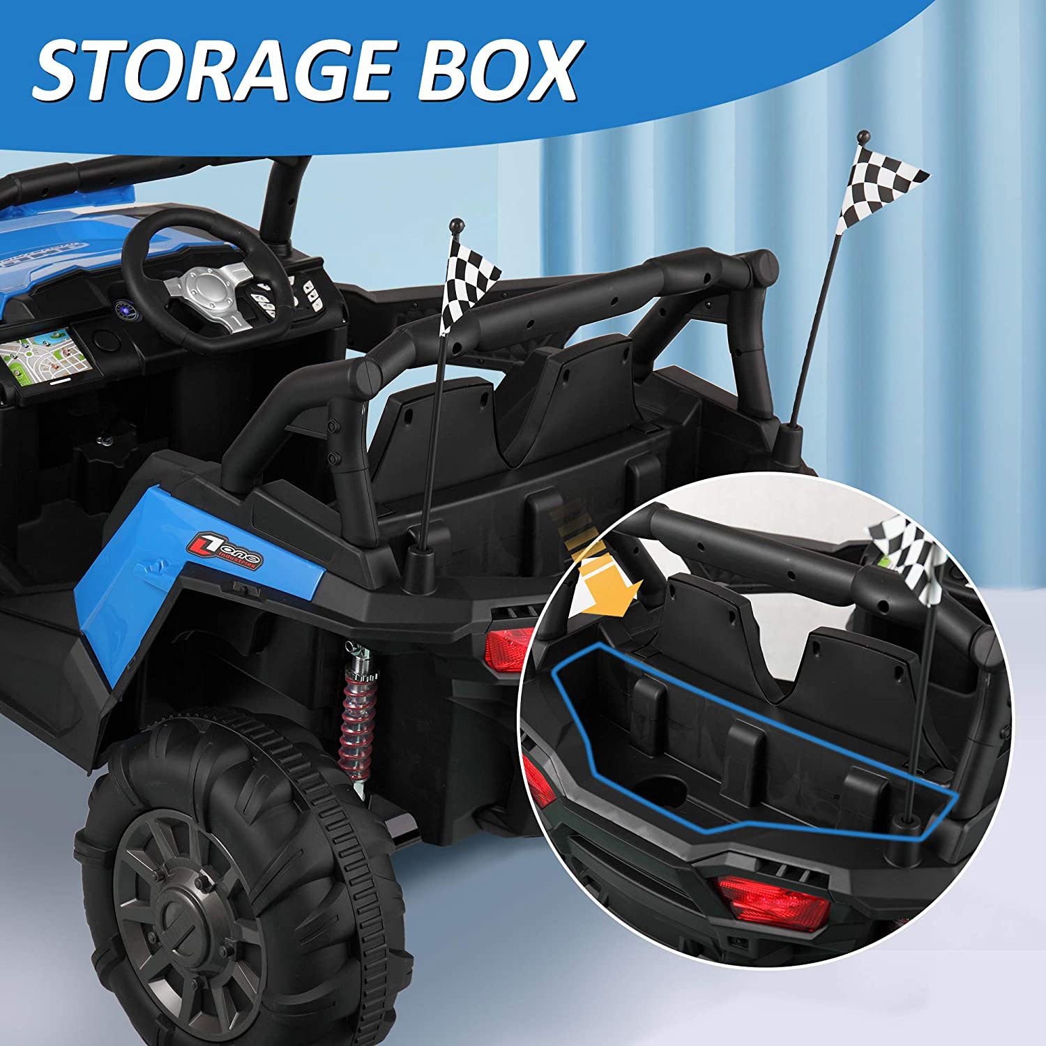 TOBBI 12V Kids Electric Battery-Powered Ride On 3 Speed Toy SUV Car w/ MP3, Blue