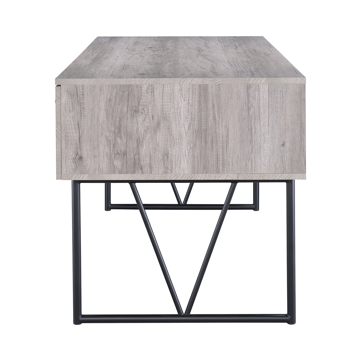 Coaster Home 4 Drawer Home Office Writing Desk, Grey Driftwood Finish (Open Box) - VMInnovations