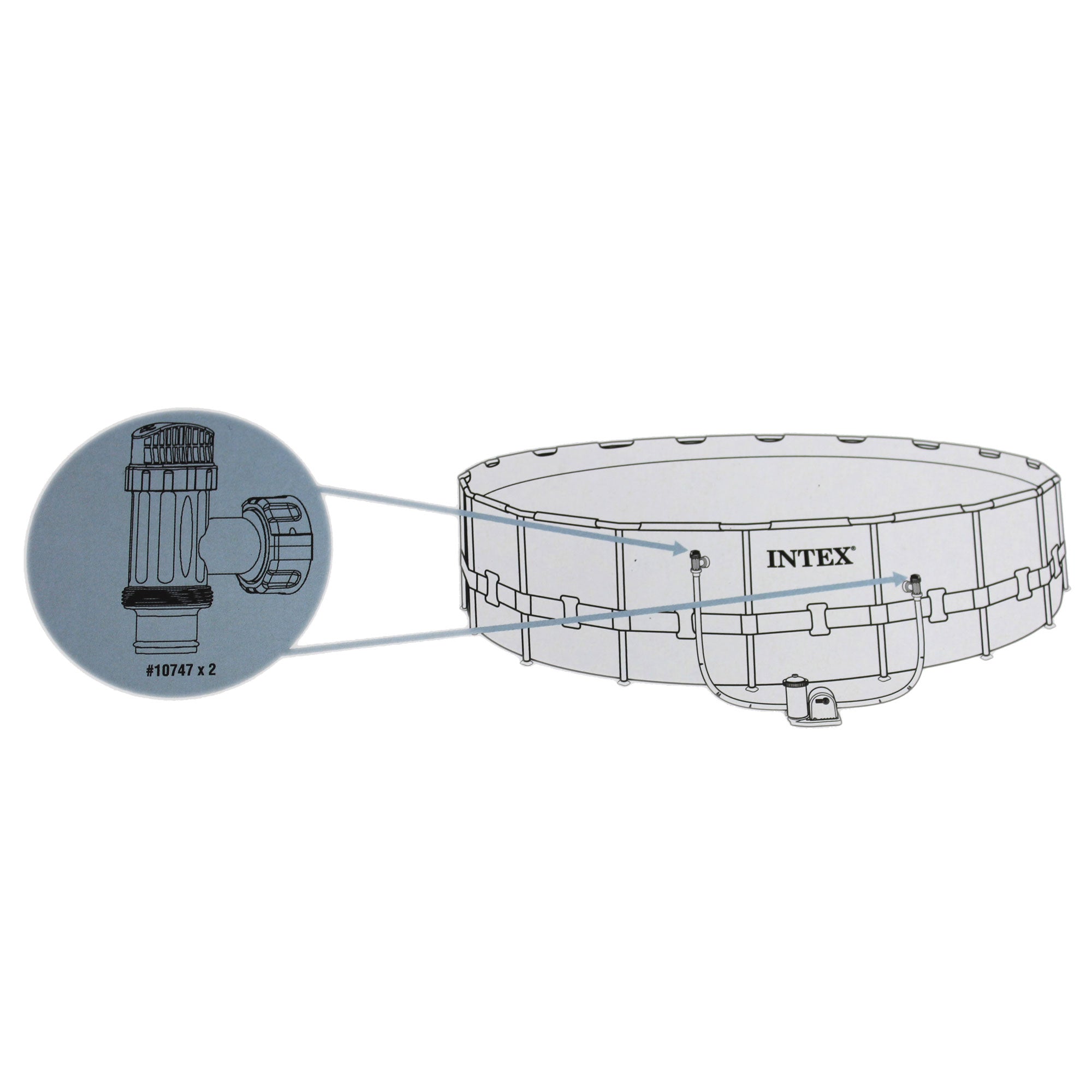 Intex 25010 Above Ground Plunger Valves w/ Gaskets Replacement Part (Open Box) - VMInnovations