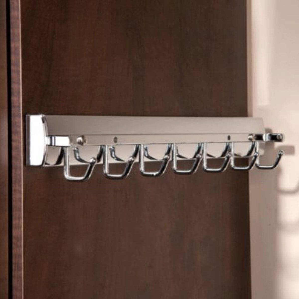 Rev-A-Shelf Sidelines CSWBRSL-14-SC-1 14 Inch Swivel Belt Rack, Satin Chrome