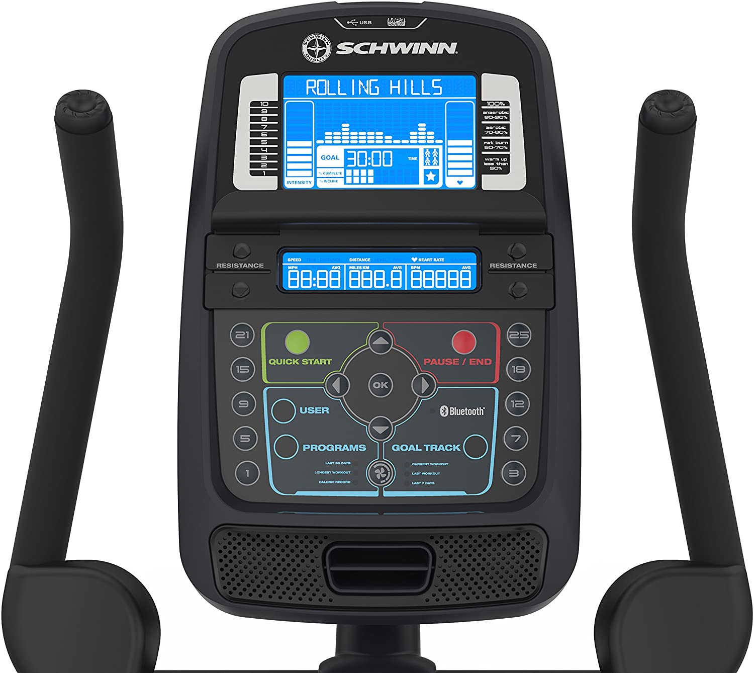 Schwinn Fitness 170 Home Workout Stationary Upright Exercise Bike w/ LCD Display