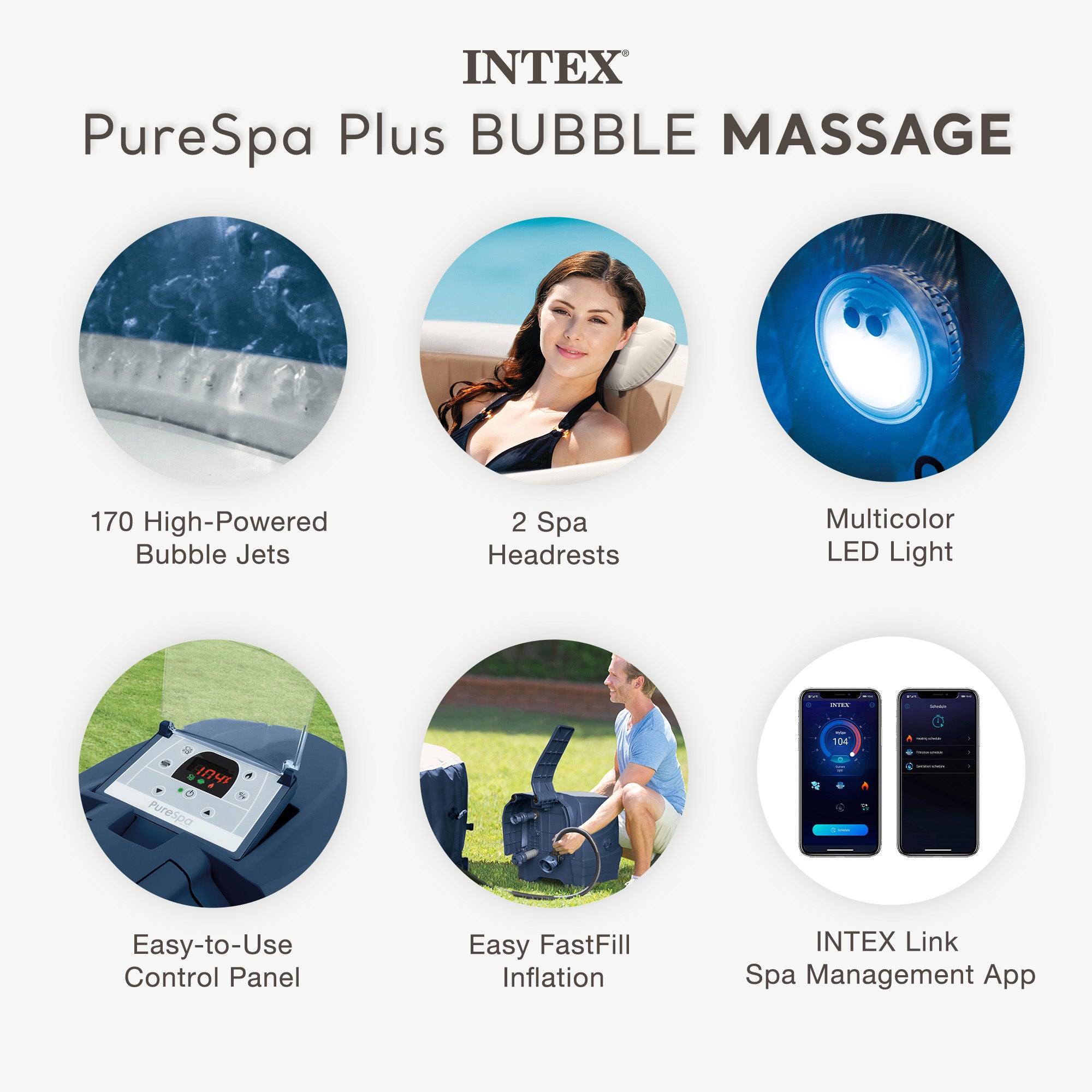 Intex PureSpa Plus Portable Inflatable Hot Tub Bubble Jet Spa w/ Accessory Kit - VMInnovations
