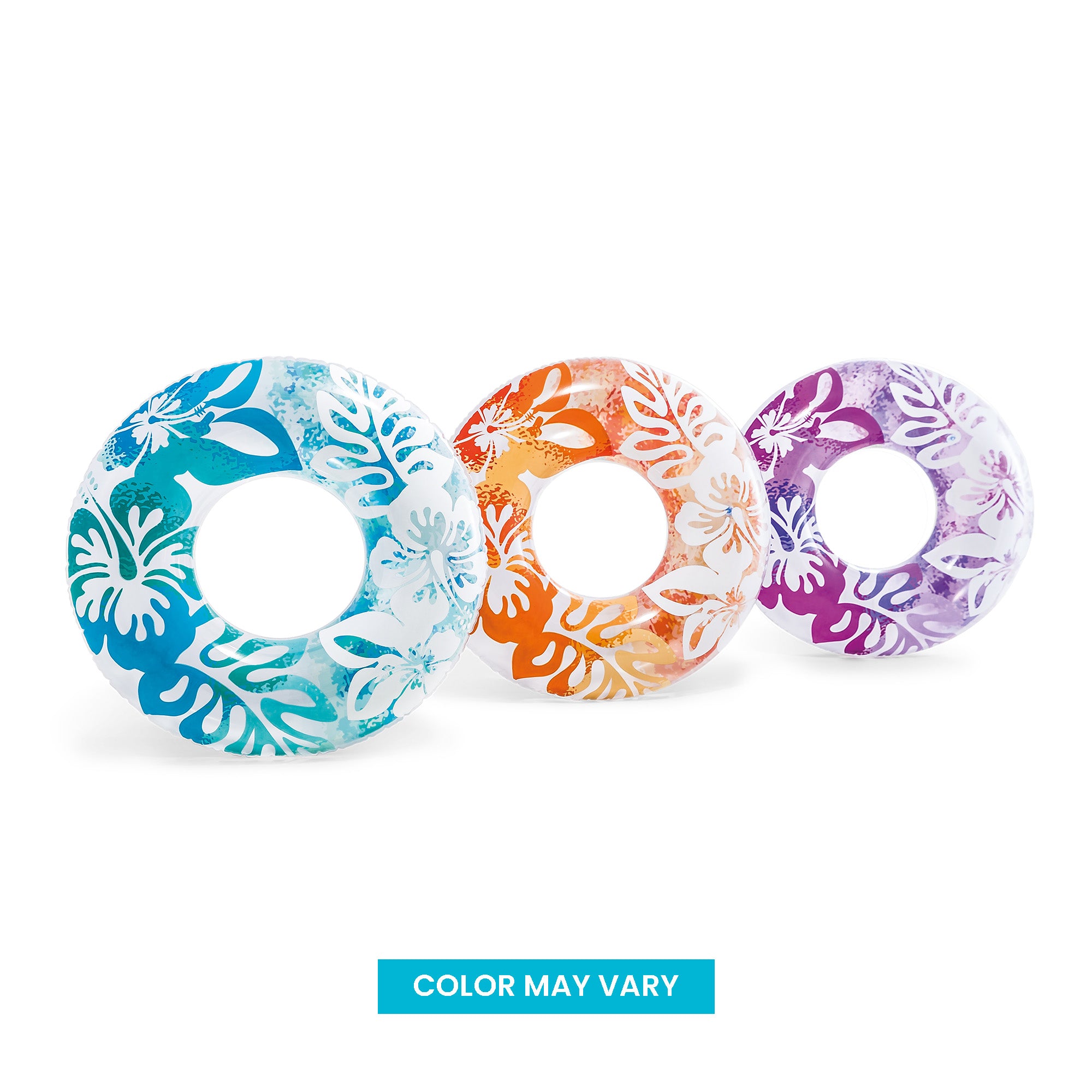 Intex 36 Inch Colorful Transparent Inflatable Round Pool Ring Float (Open Box)