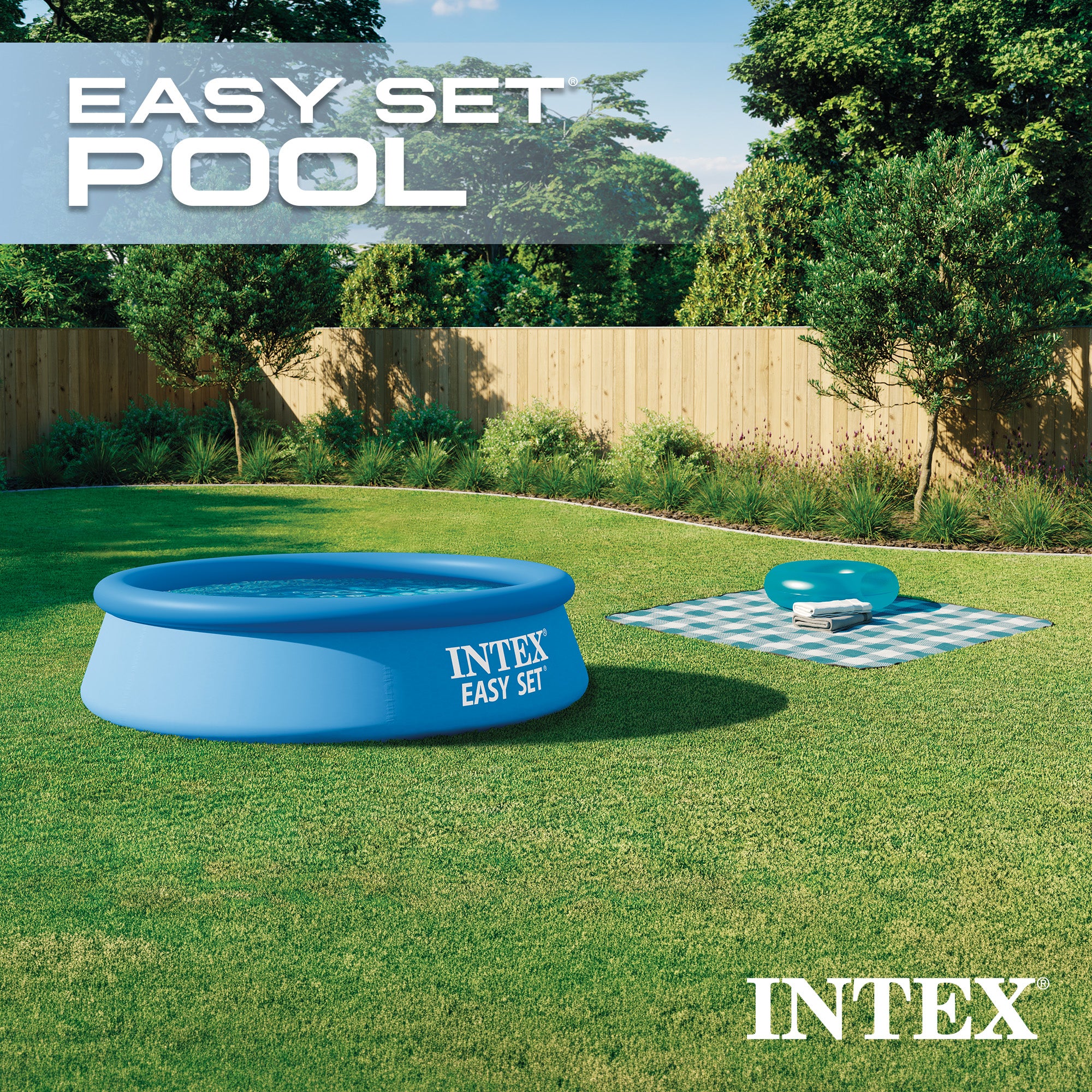 Intex 28107EH 8 x 24 Inch Easy Set Inflatable Swimming Pool with Filter, Blue
