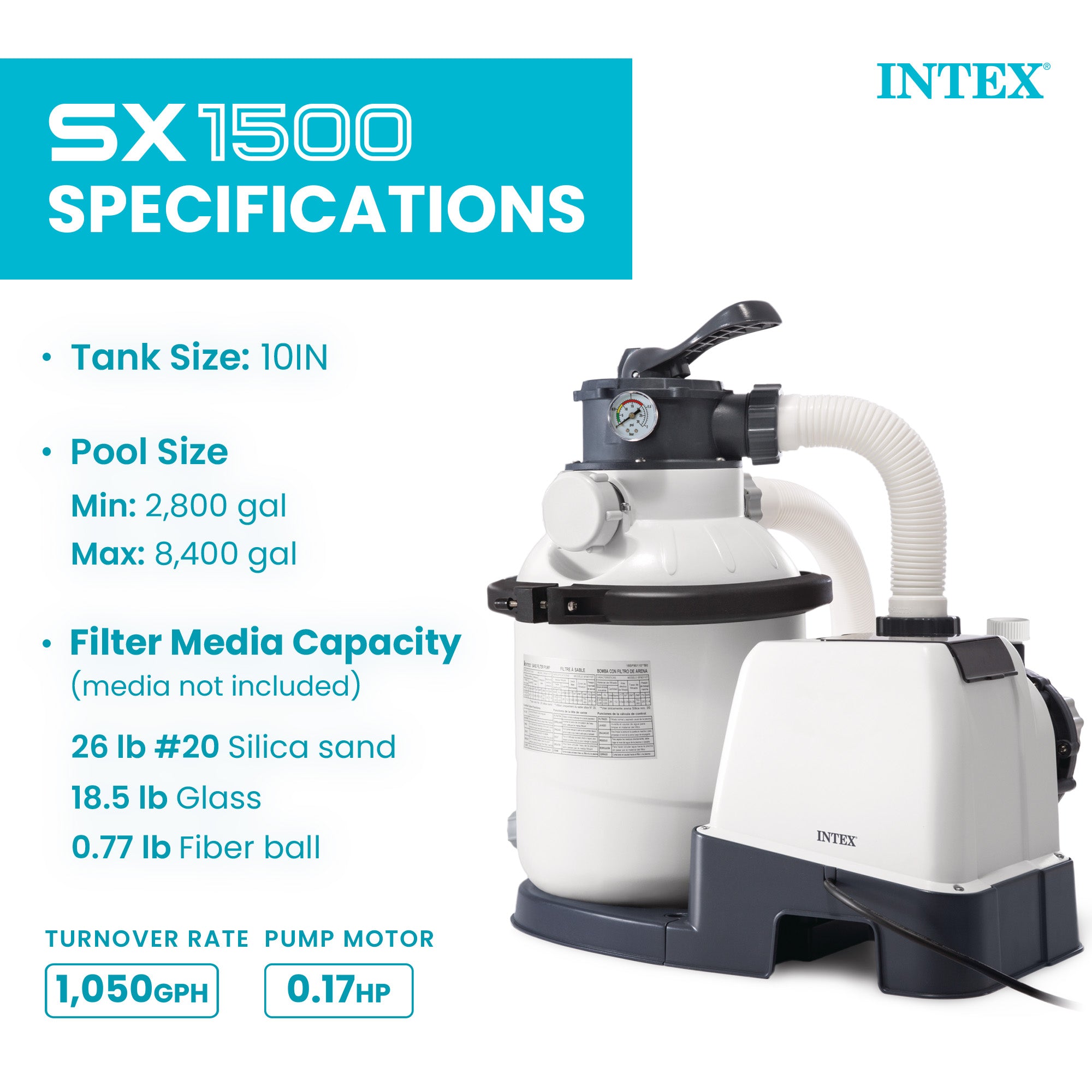 Intex Krystal Clear 1500 GPH Sand Filter Pump