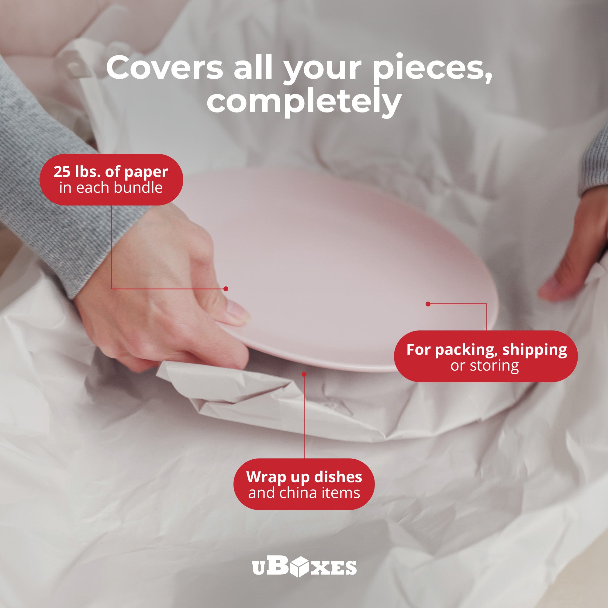 uBoxes Newsprint Packing Paper for Moving, Shipping, and Wrapping, 25 Lbs, White - VMInnovations