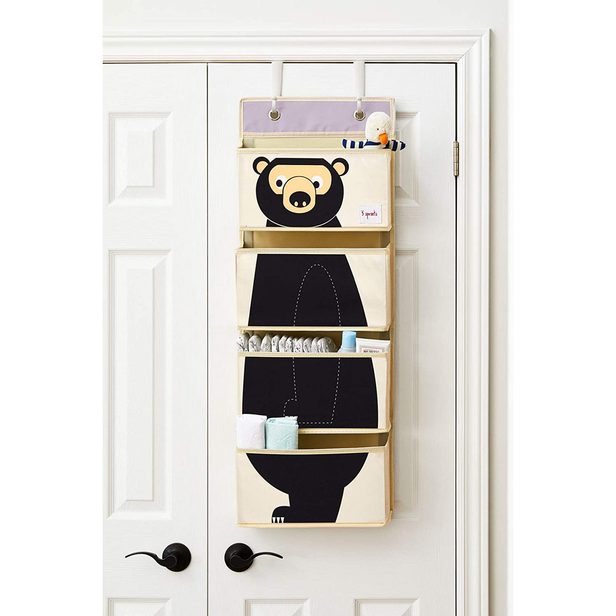 3 Sprouts Toy Chest Storage Bin & Wall Hanging Basket Storage Organizer, Bear