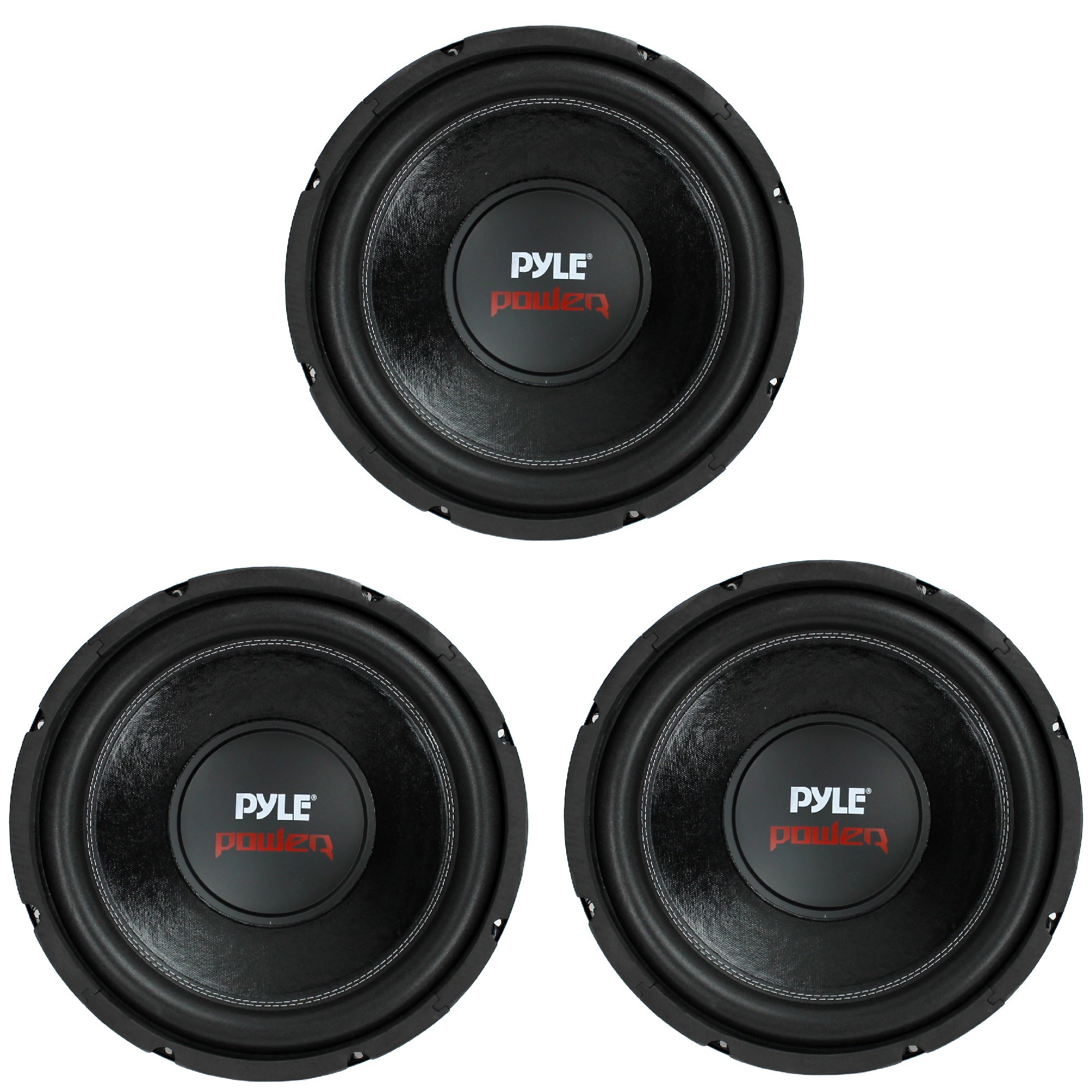PYLE 12" 1600W 4Ohm DVC Black Car Stereo Audio Power Subwoofer Dual Coil(3 Pack) - VMInnovations