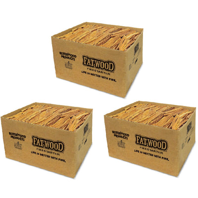 Betterwood Products Natural Hand Split Fatwood 25 Pound Firestarter (3 Pack)