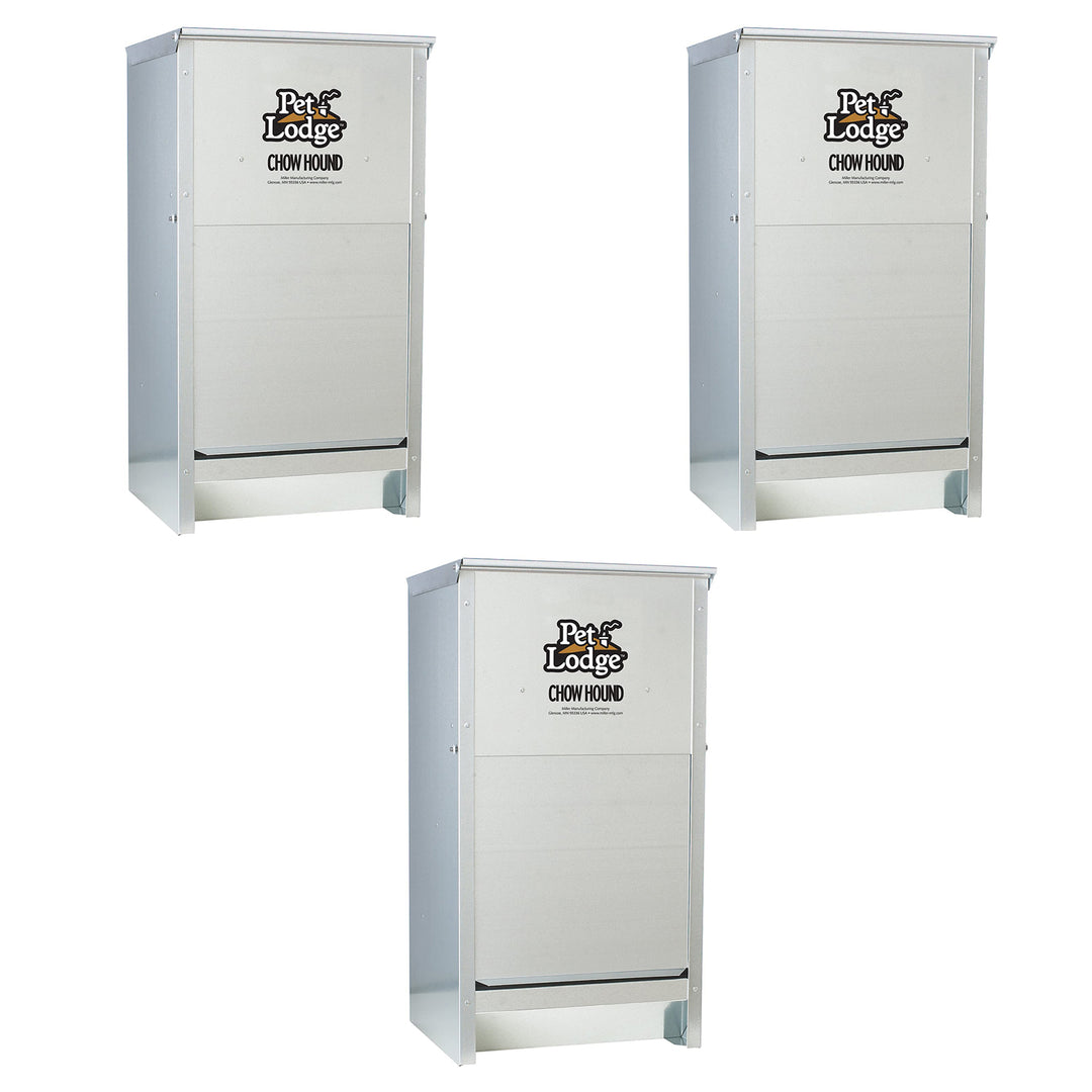 Little Giant Dry Food Automatic Steel Dog Feeder Chow Hound 25 Pound (3 Pack) - VMInnovations