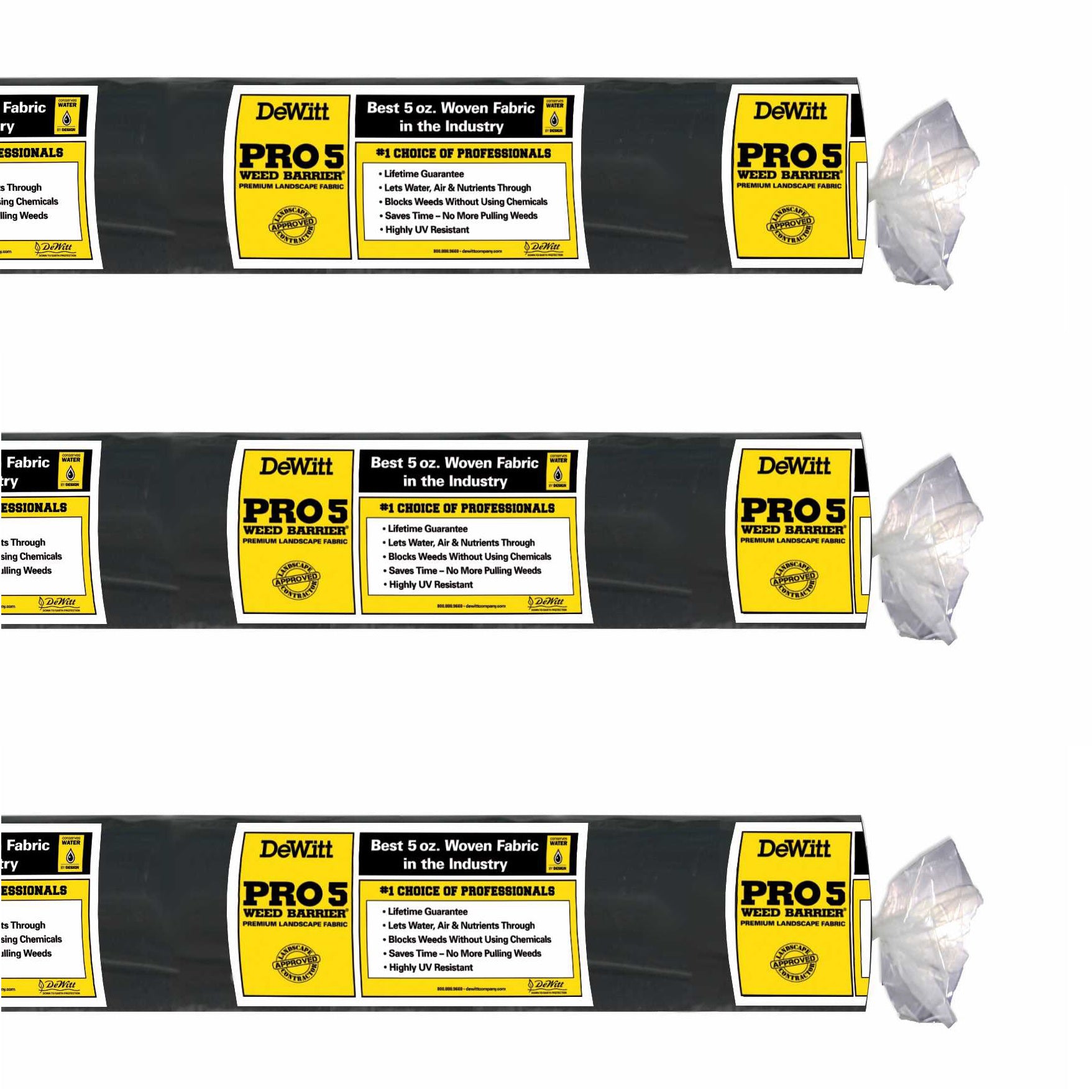 DeWitt P6 Pro 5 Commercial Landscape 5-Oz Barrier Fabric, 6 x 250' (3 Pack) - VMInnovations