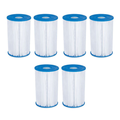 Summer Waves P57000302 Replacement Type B Pool and Spa Filter Cartridge (6 Pack) - VMInnovations