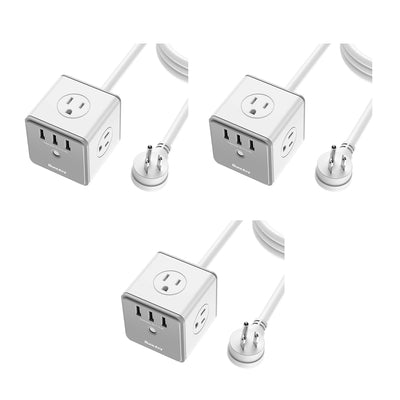Huntkey Surge Protector Extension Cord Outlet w/ AC Plugs & USB Ports (3 Pack)