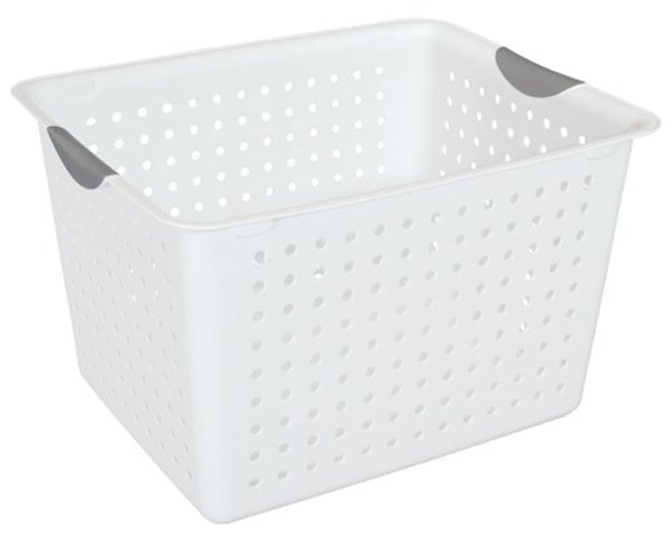 Sterilite Deep Ultra Plastic Storage Bin Organizer Basket, White (54 Pack)