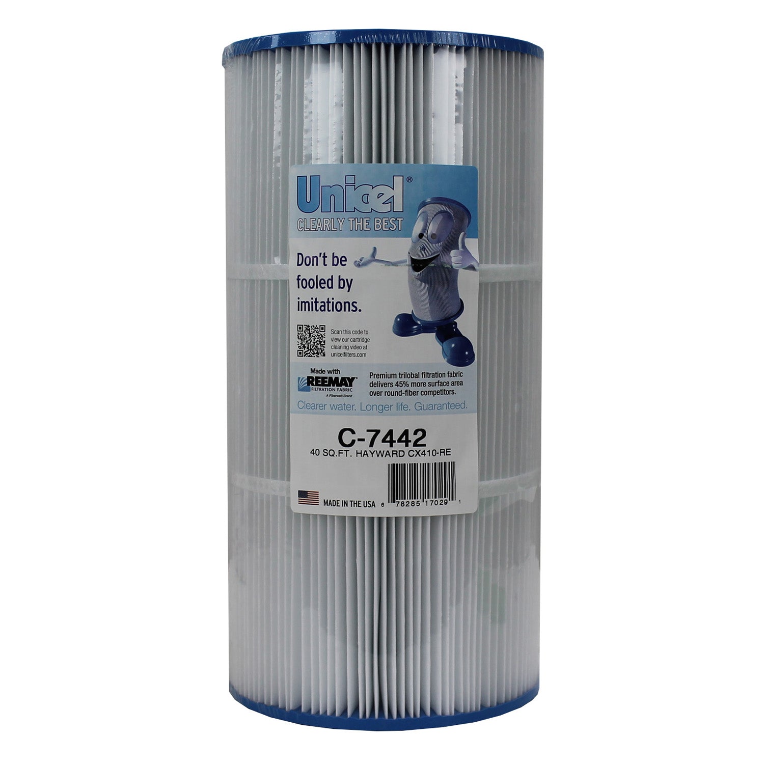 Unicel C-7442 Replacement 40 Sq Ft Swimming Pool Filter Cartridge, 120 Pleats - VMInnovations