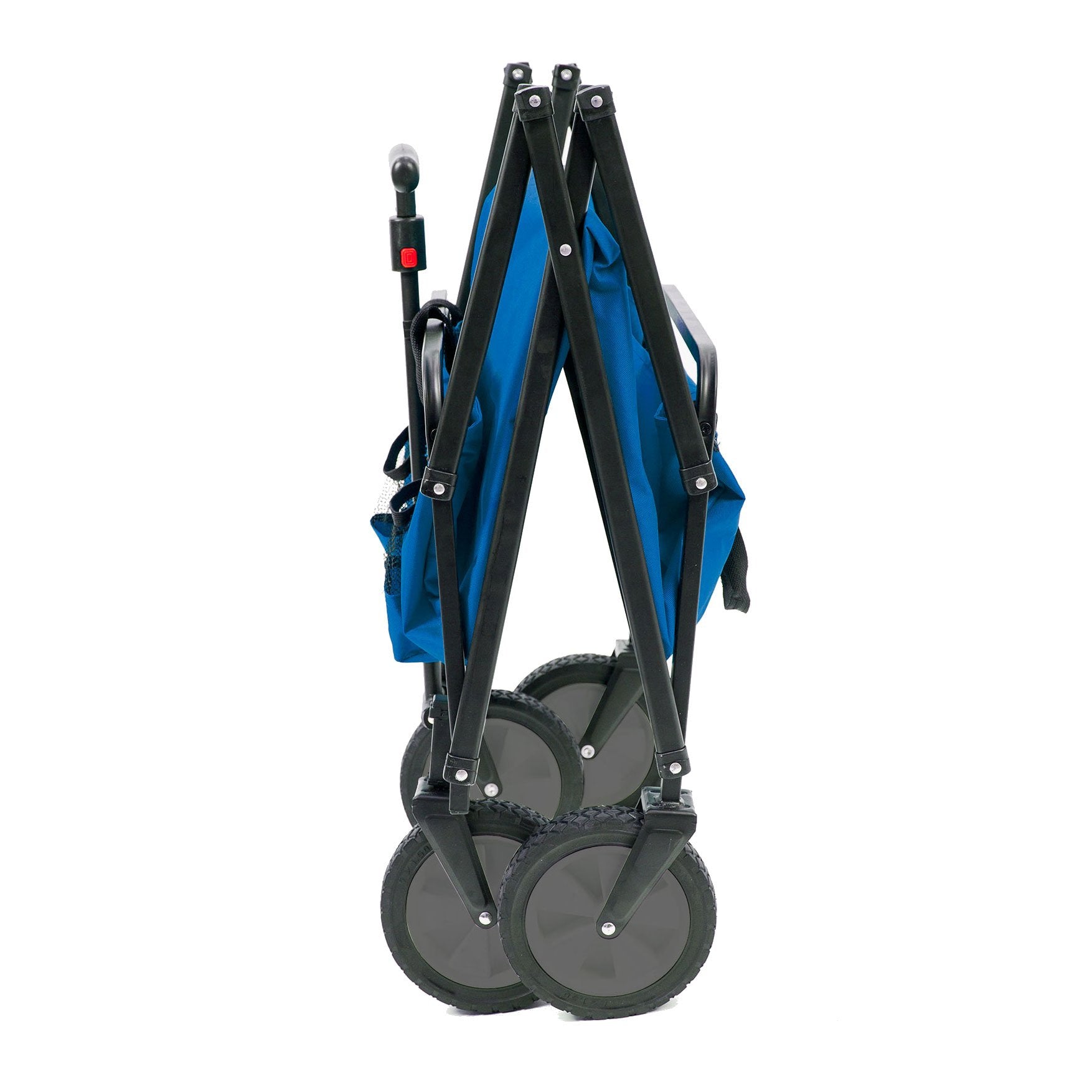 Seina Manual 150 Pound Capacity Heavy Duty Folding Utility Cart, Black & Blue