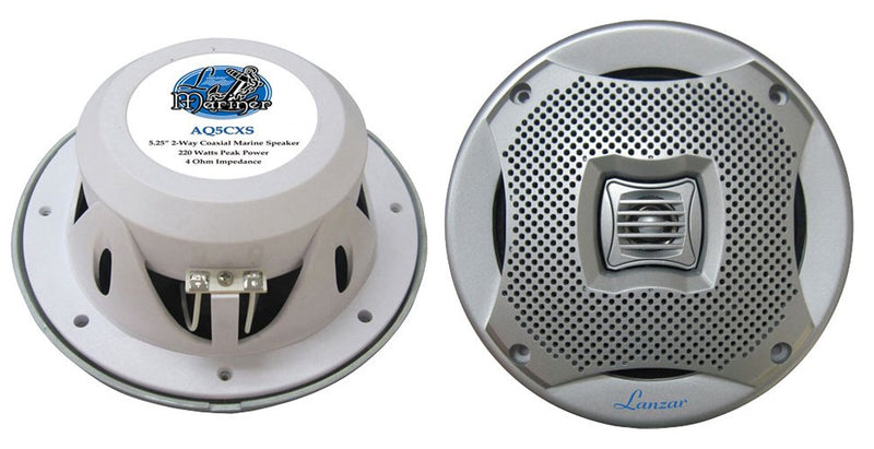 2) LANZAR 5.25" 400W 2-Way Marine Audio Stereo Speakers (Certified Refurbished)
