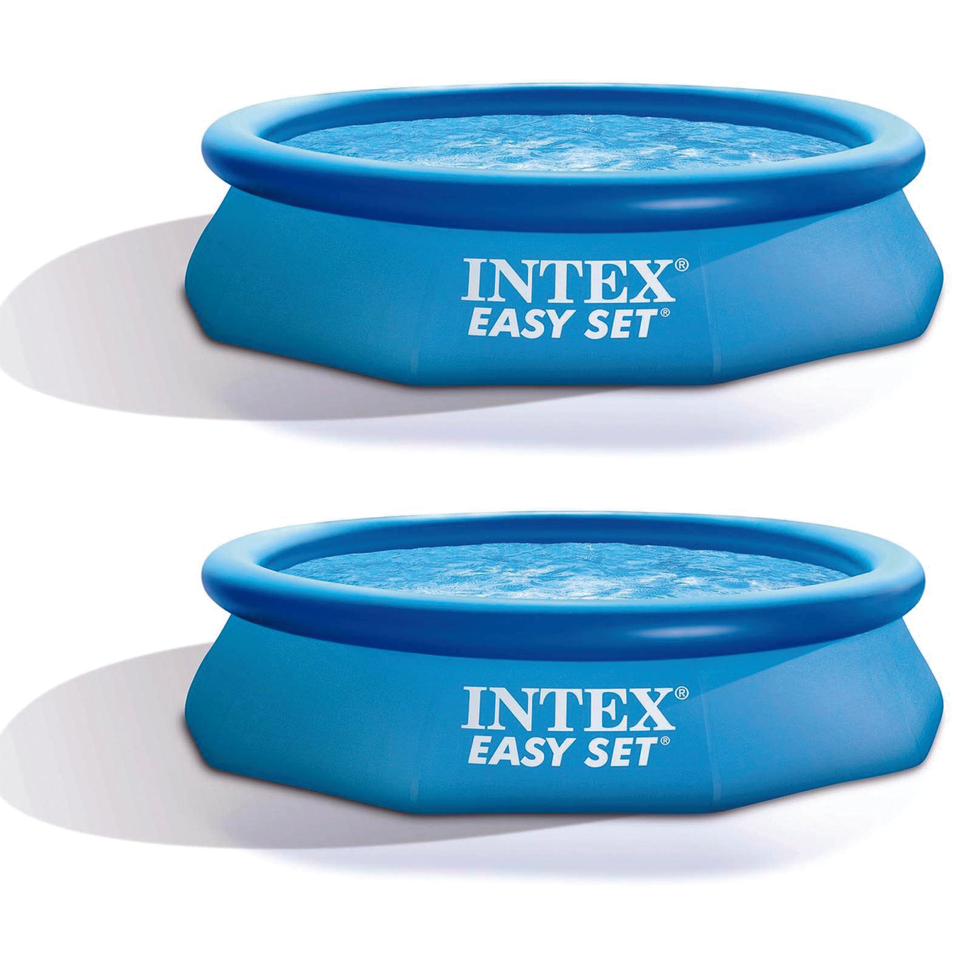 Intex Easy Set 10ft x 30ft x 30in Above Ground Inflatable Round Swimming Pool (2 Pack) - VMInnovations