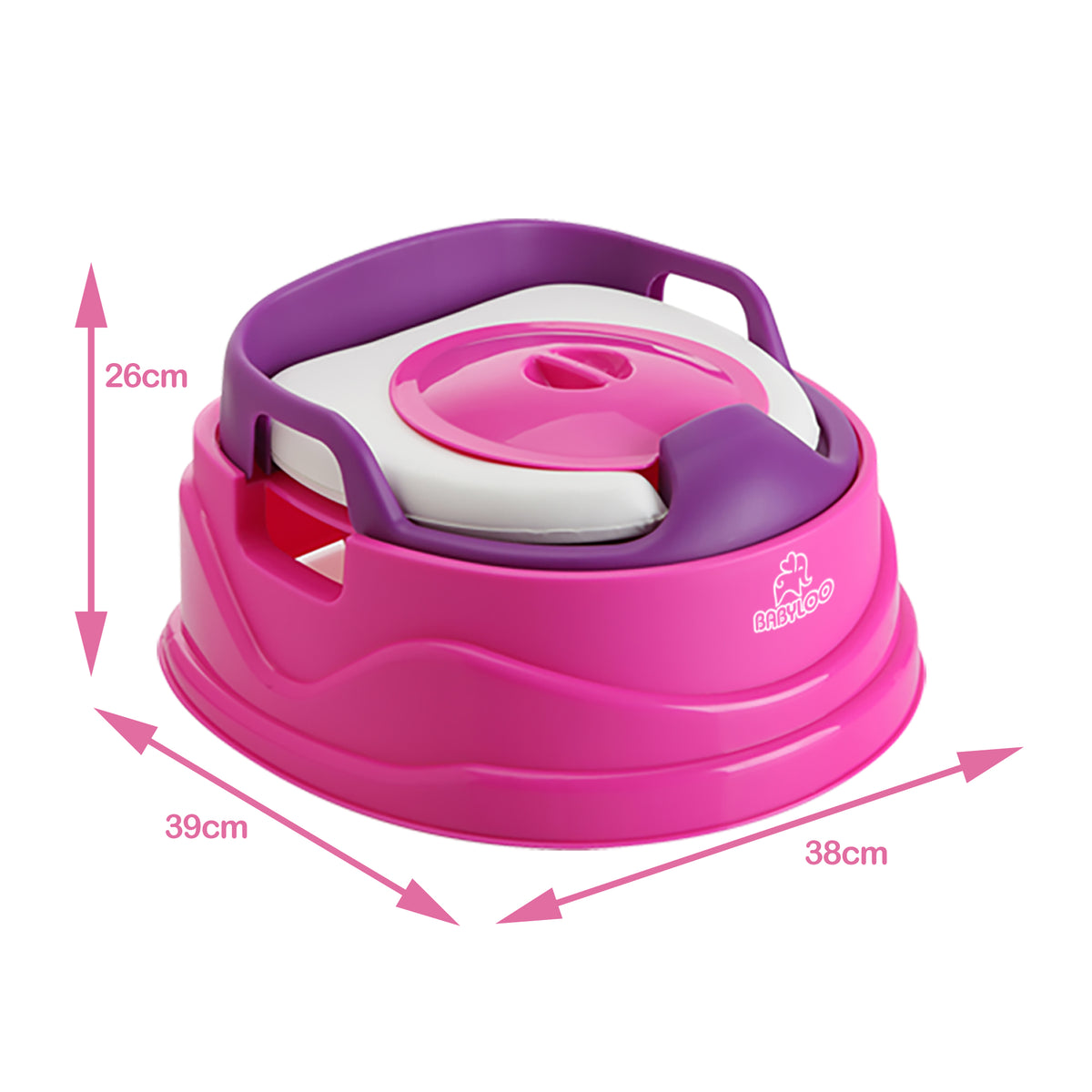 Babyloo 3 In 1 Bambino Booster Potty Trainer, 6 Months and Up, Pink and Purple - VMInnovations