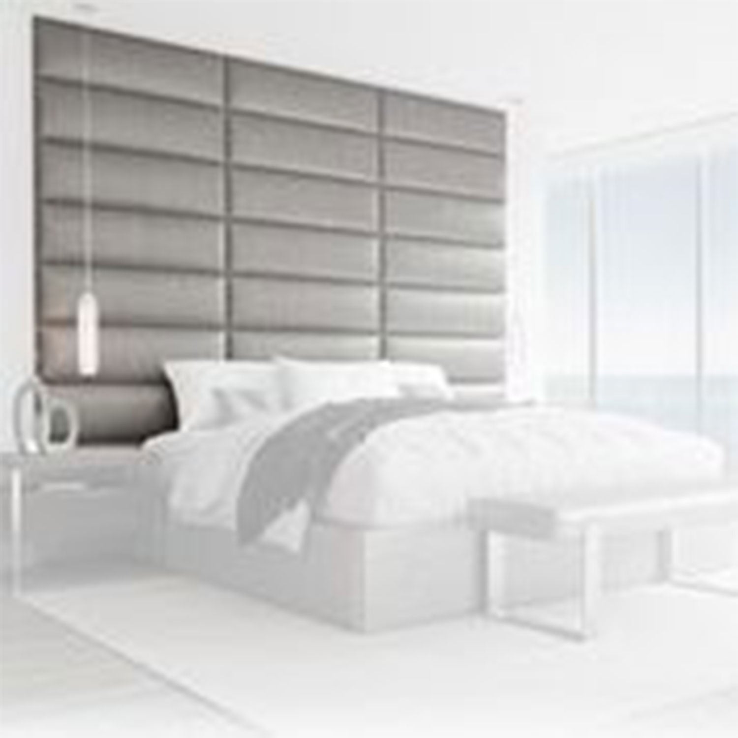 Vant 30 x 46 Inch Floating Upholstered Wall Panels, Metallic Silver (4 Pack)