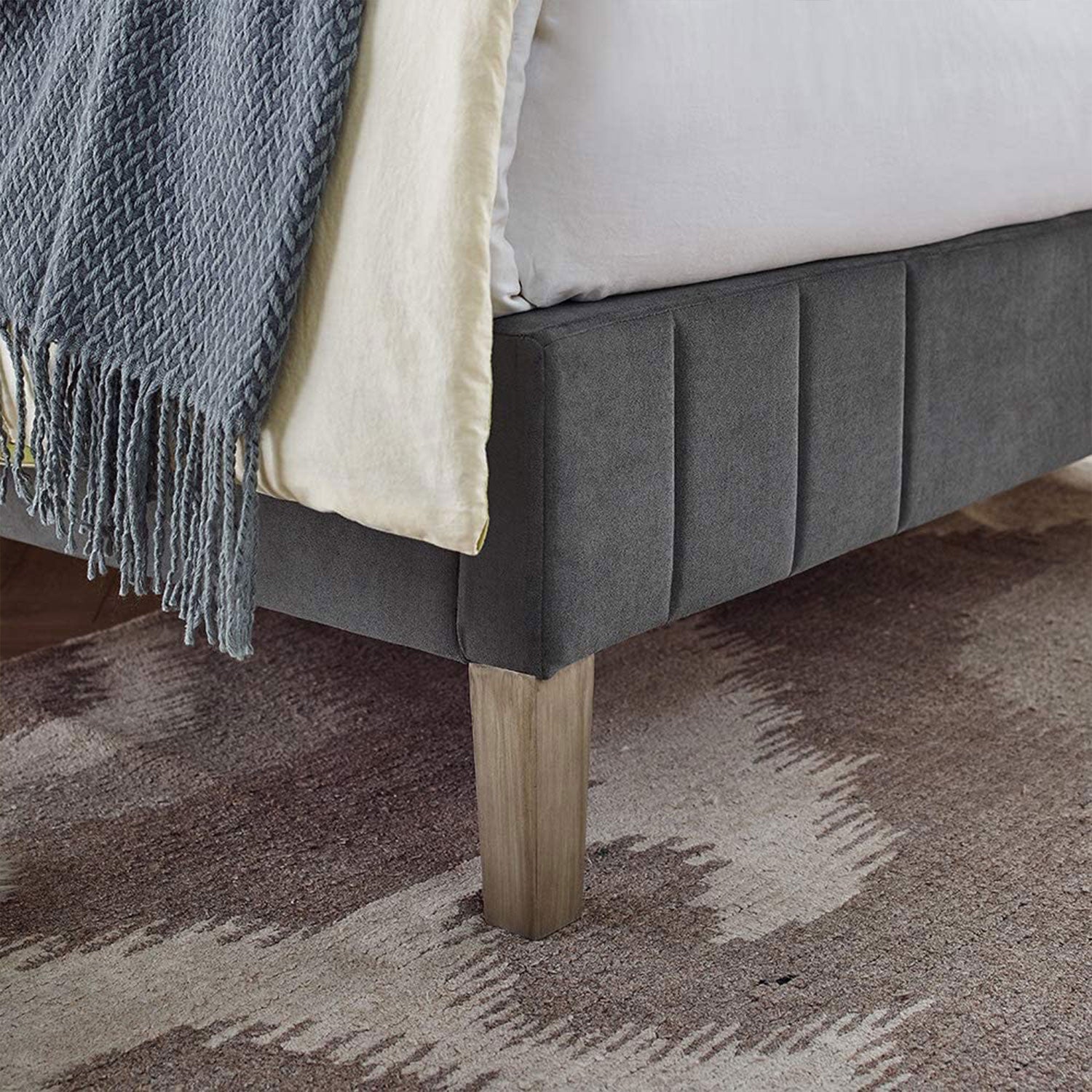 Classic Brands Chicago Tufted Upholstered Platform Bed Frame, Full, Dark Grey