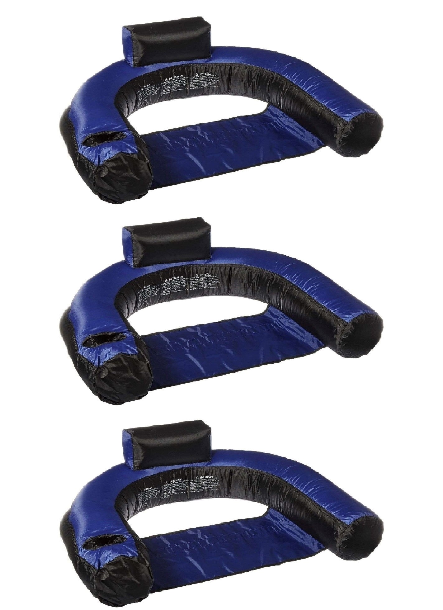 Swimline Inflatable Nylon Covered Swimming Pool U-Seat Chair Float (3 Pack) - VMInnovations