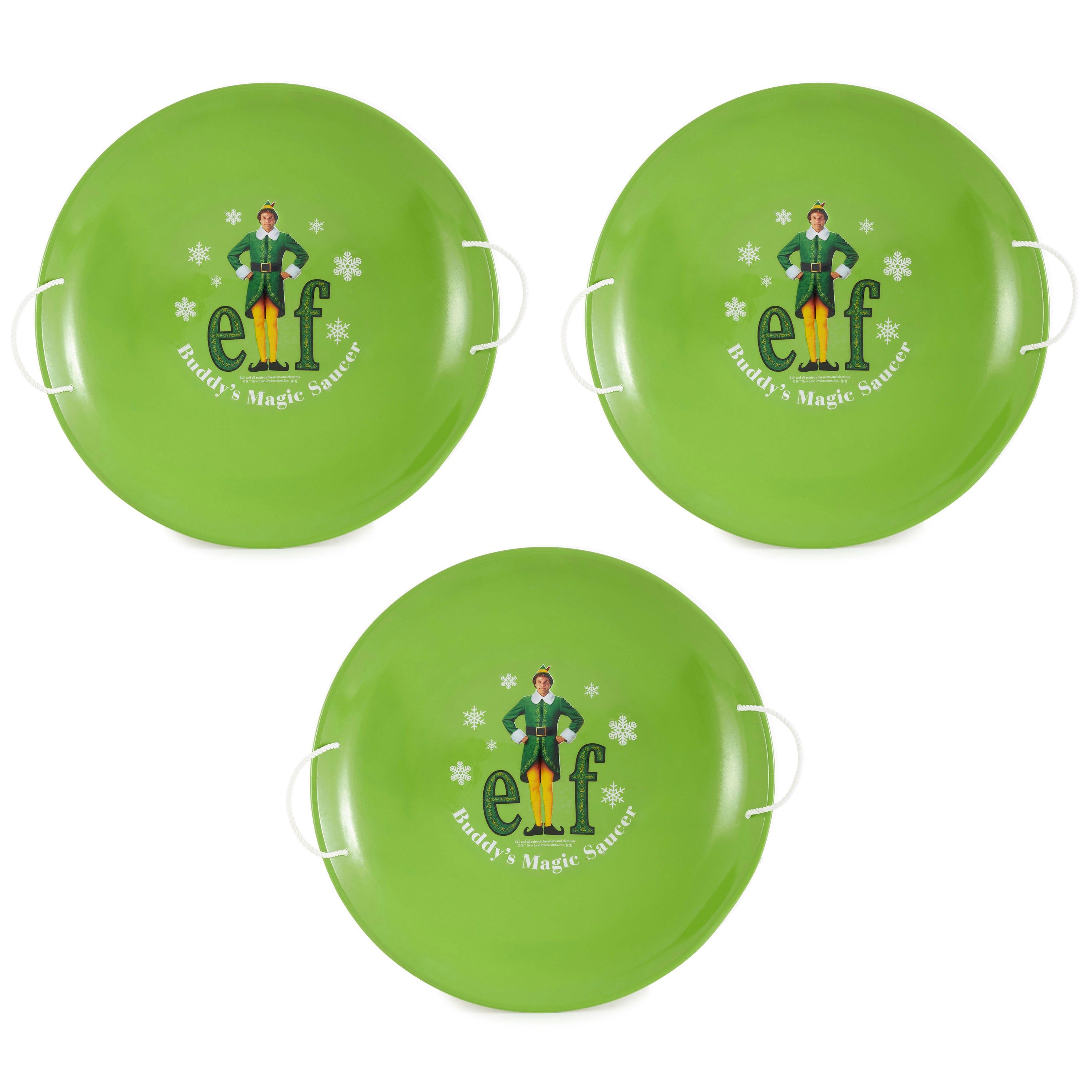 Slippery Racer ProDisc 26" Buddy the Elf Metal Saucer Sled with Handles (3 Pack)