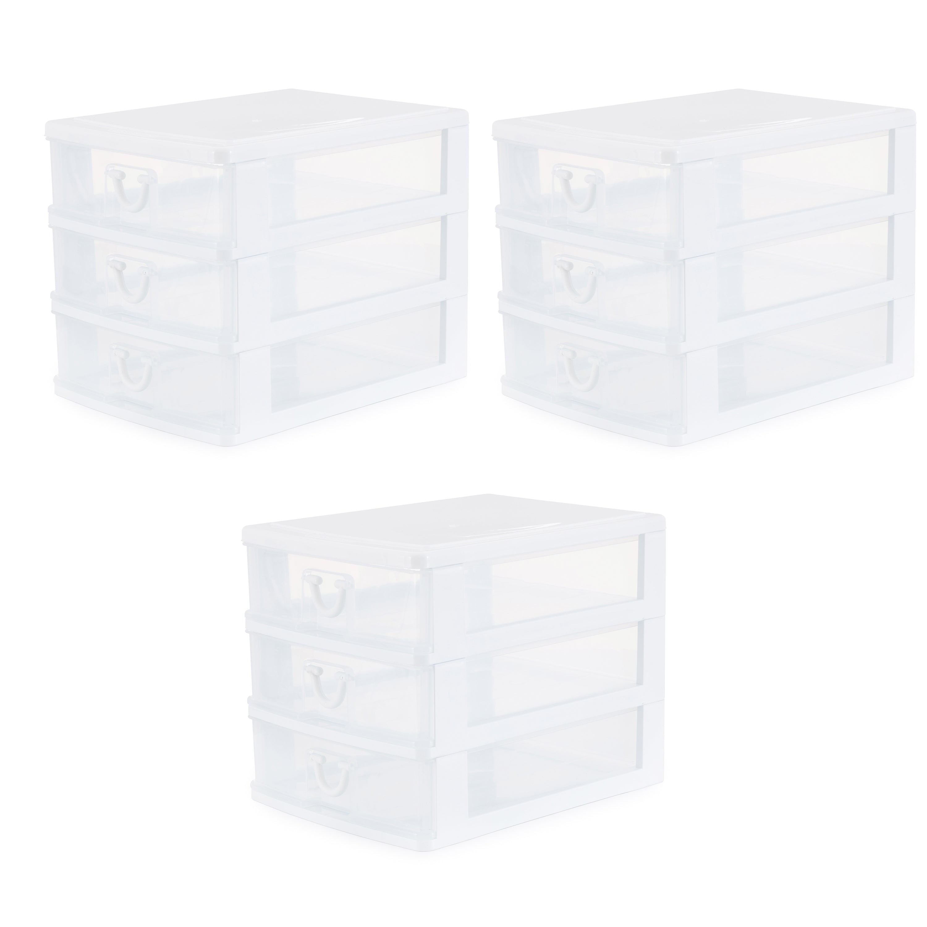 Gracious Living Deluxe 3 Drawer Storage Desktop & Countertop Organizer (3 Pack) - VMInnovations