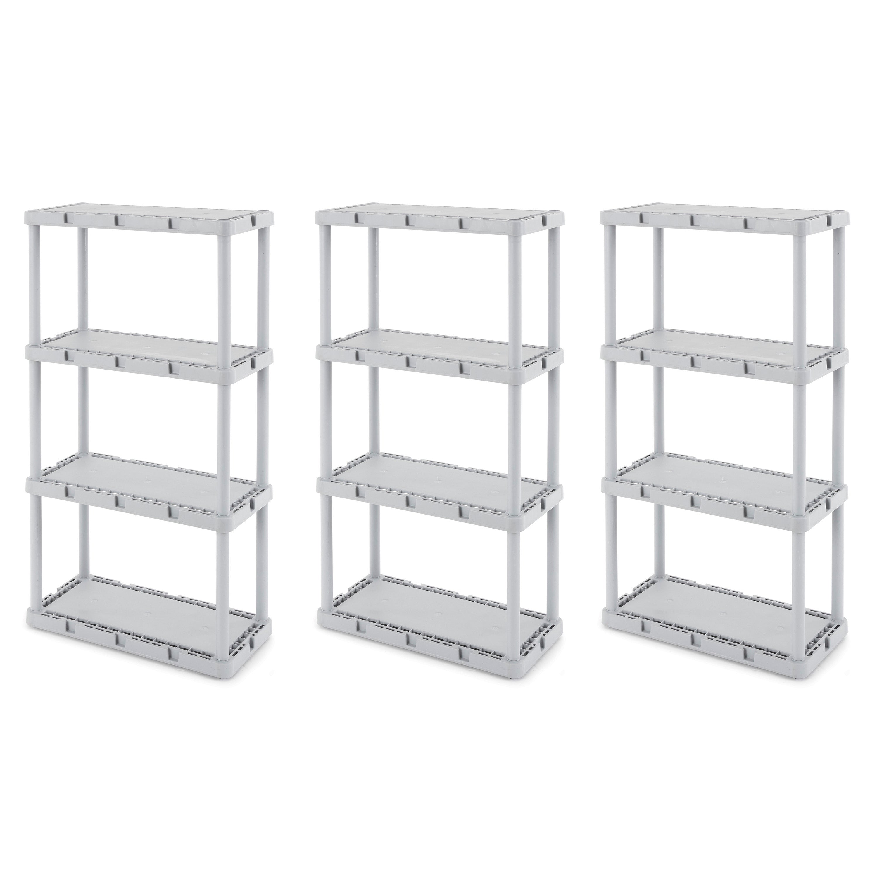 Gracious Living Knect-A-Shelf 4 Tier Light Duty Storage Shelving System (3 Pack) - VMInnovations