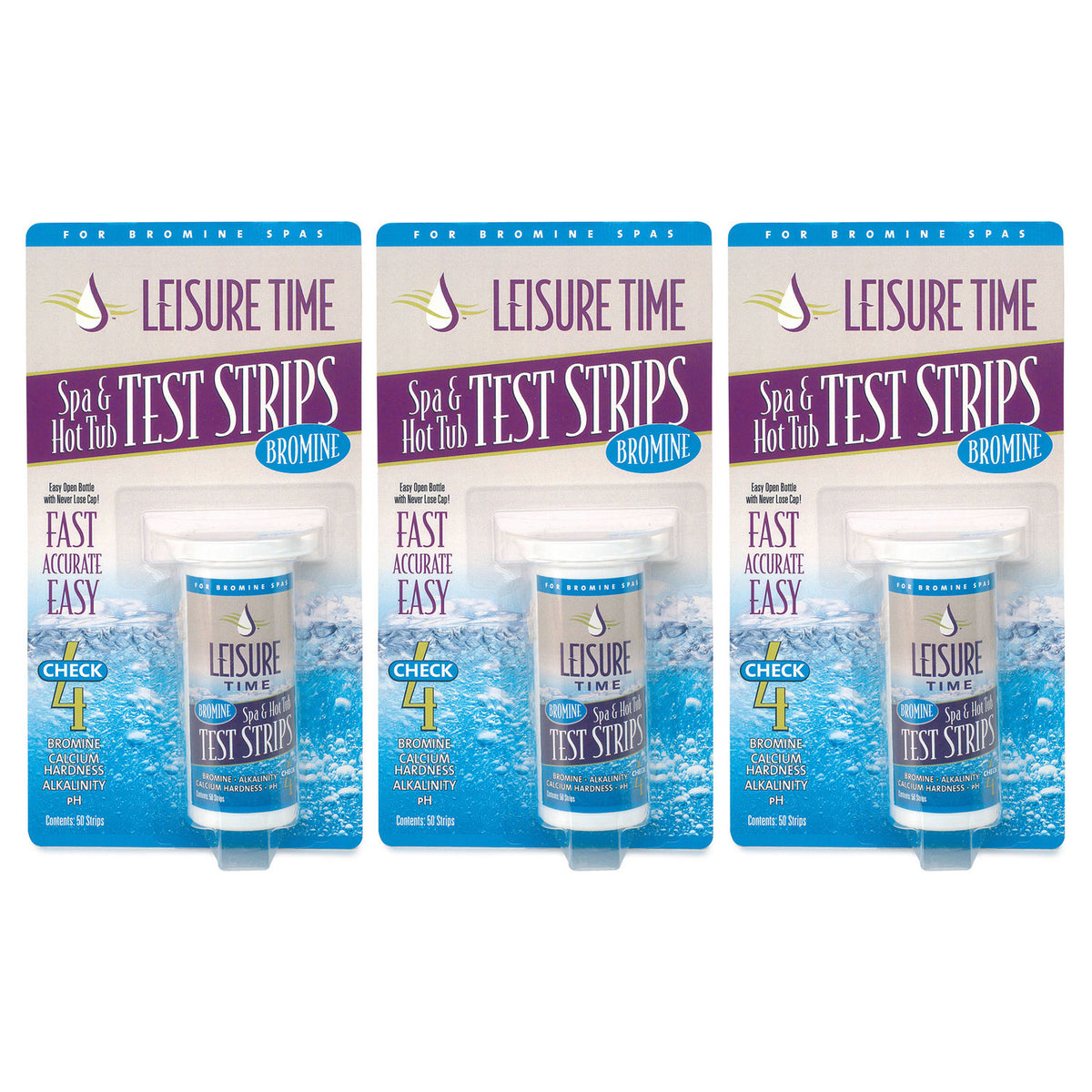 Leisure Time Spa & Hot Tub Bromine 4 way Test Strips, 50 count (3 Pack)