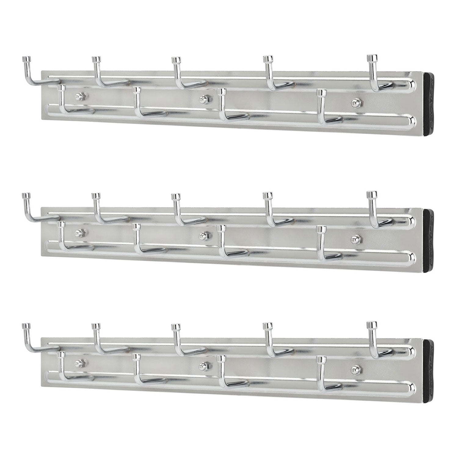 Rev-a-Shelf BRC-14CR 14 Inch Wall Mounted Pullout Belt Rack, Chrome (3 Pack)
