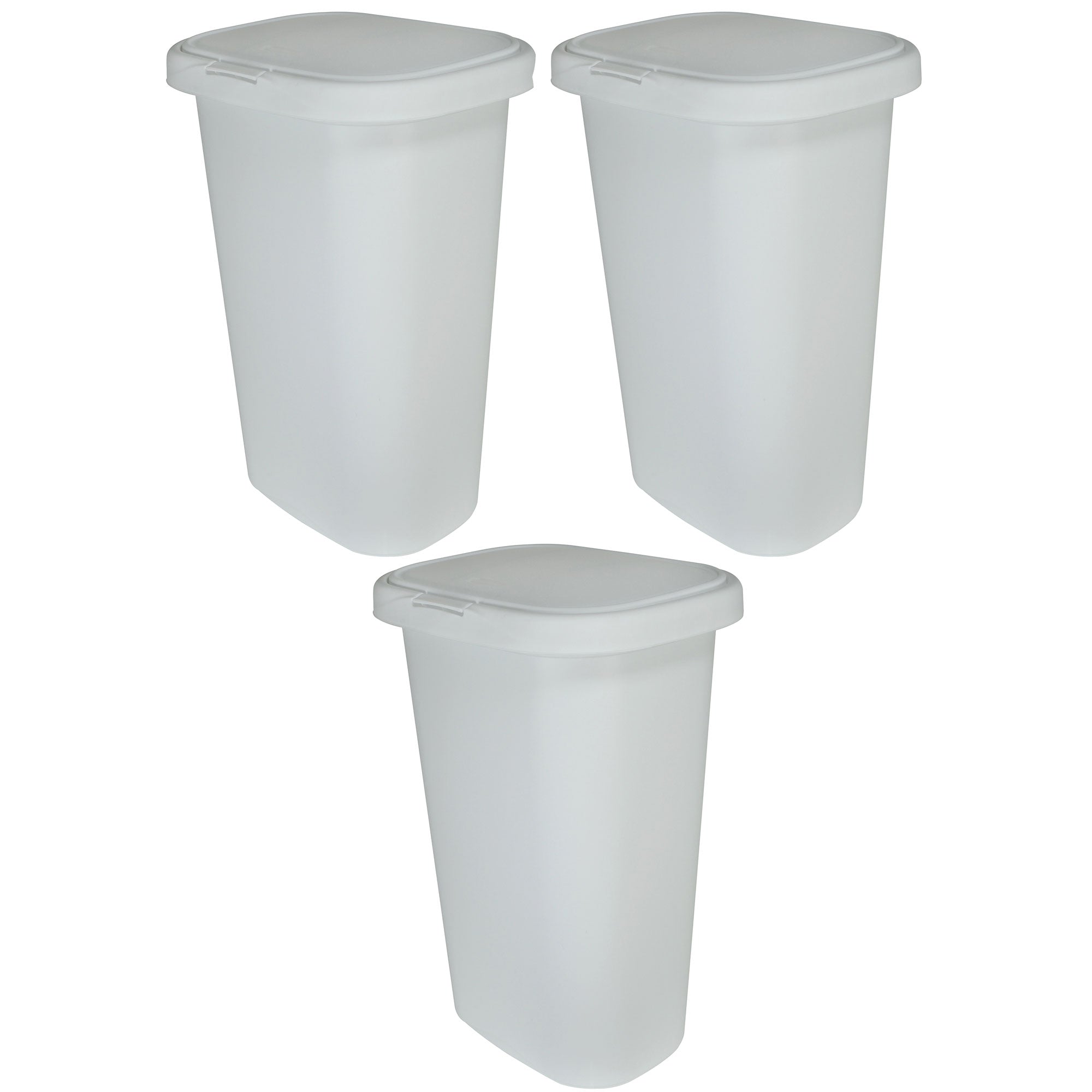 Rubbermaid 13 Gallon Rectangular Spring-Top Lid Wastebasket Trash Can (3 Pack) - VMInnovations