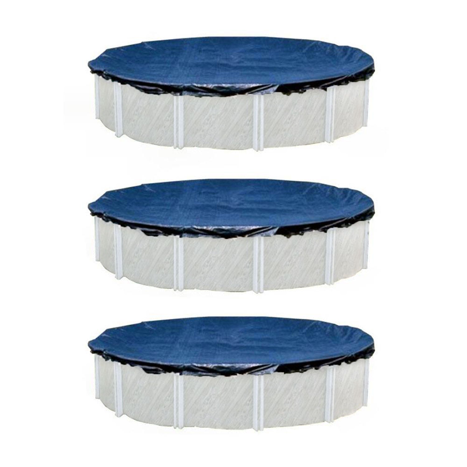 Swimline 24 Ft Round Above Ground Swimming Pool Cover (3 Pack), No Pool Included
