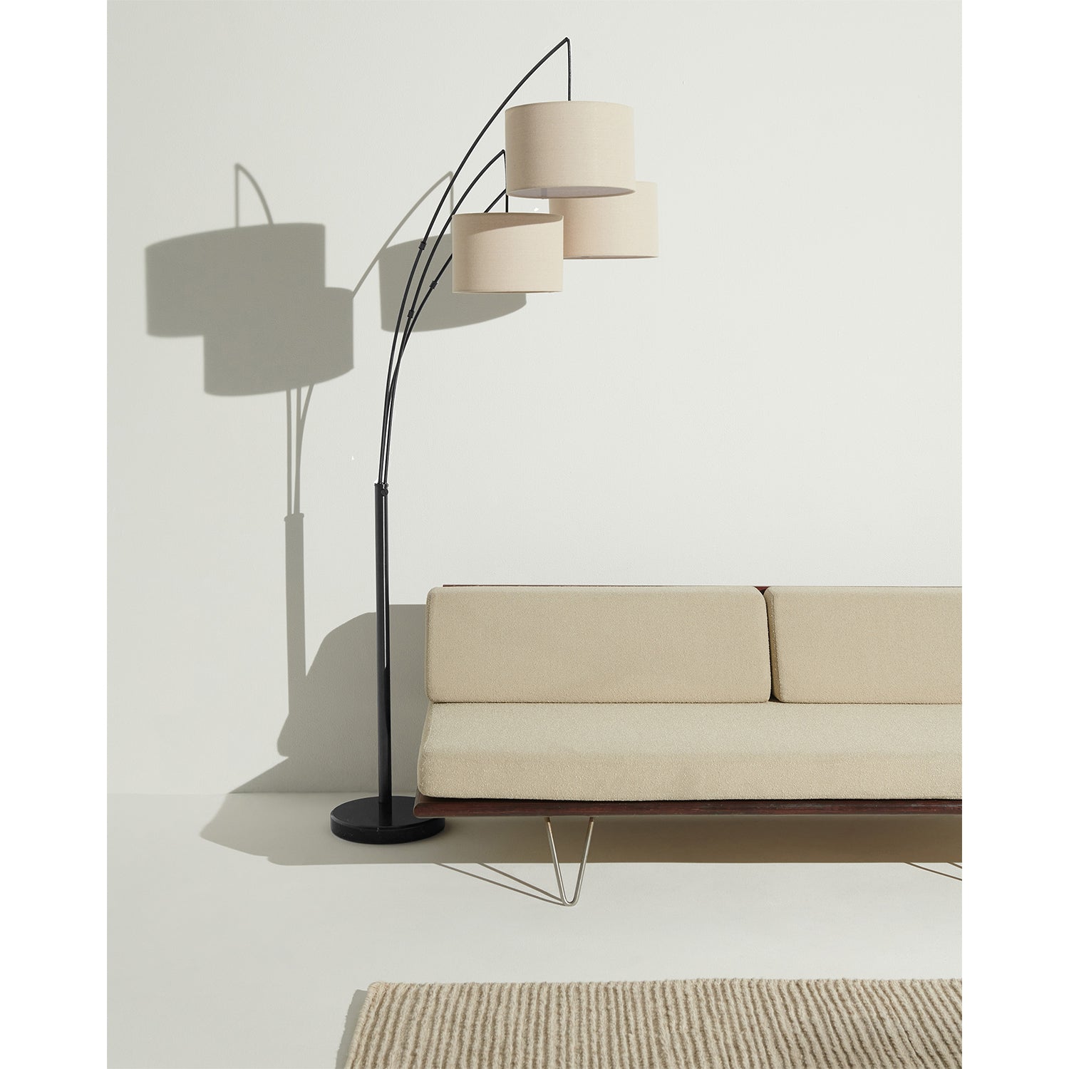 Brightech 9.5 Watt LED Bulb 3 Lights with Shades Arc Floor Lamp, Black(Open Box) - VMInnovations