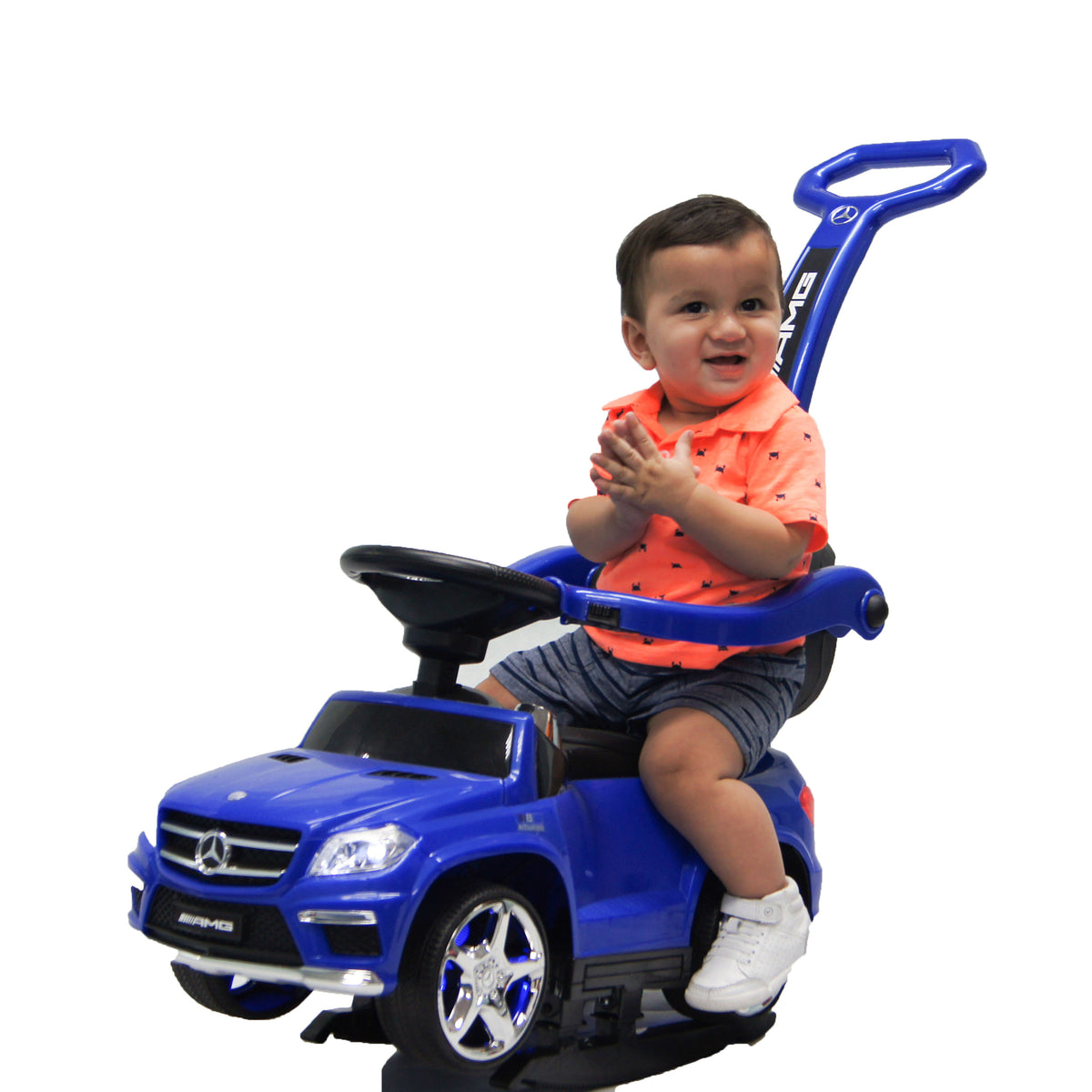 Best Ride On Cars Baby 4-in-1 Mercedes Push Car Stroller with LED Lights (Used)