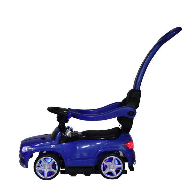 Best Ride On Cars Toddler 4-in-1 Mercedes Push Car Stroller w/ LED Lights, Blue
