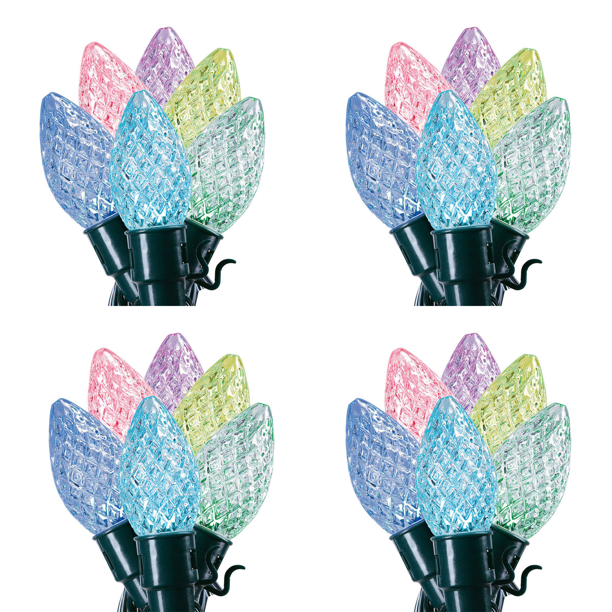 Home Heritage 15.8' Holiday Lights, Faceted, App Controlled, 20 RGB LEDs, 4 Pack