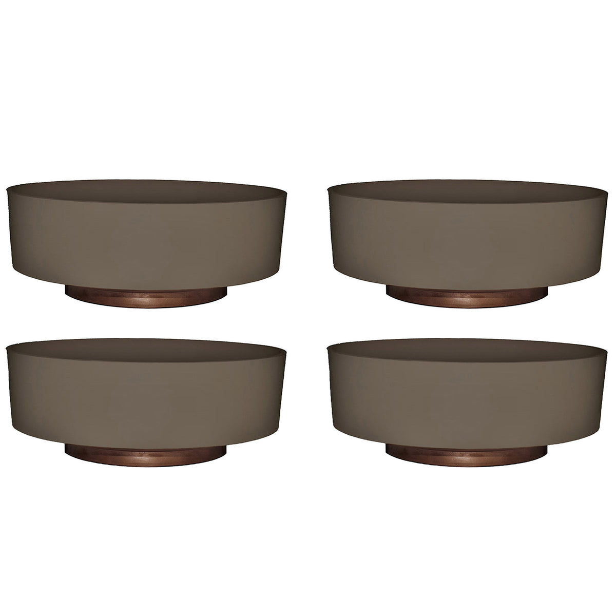 The HC Companies 6 Inch Capri Bowl Indoor Succulent Pot, Artisan Taupe (4 Pack)