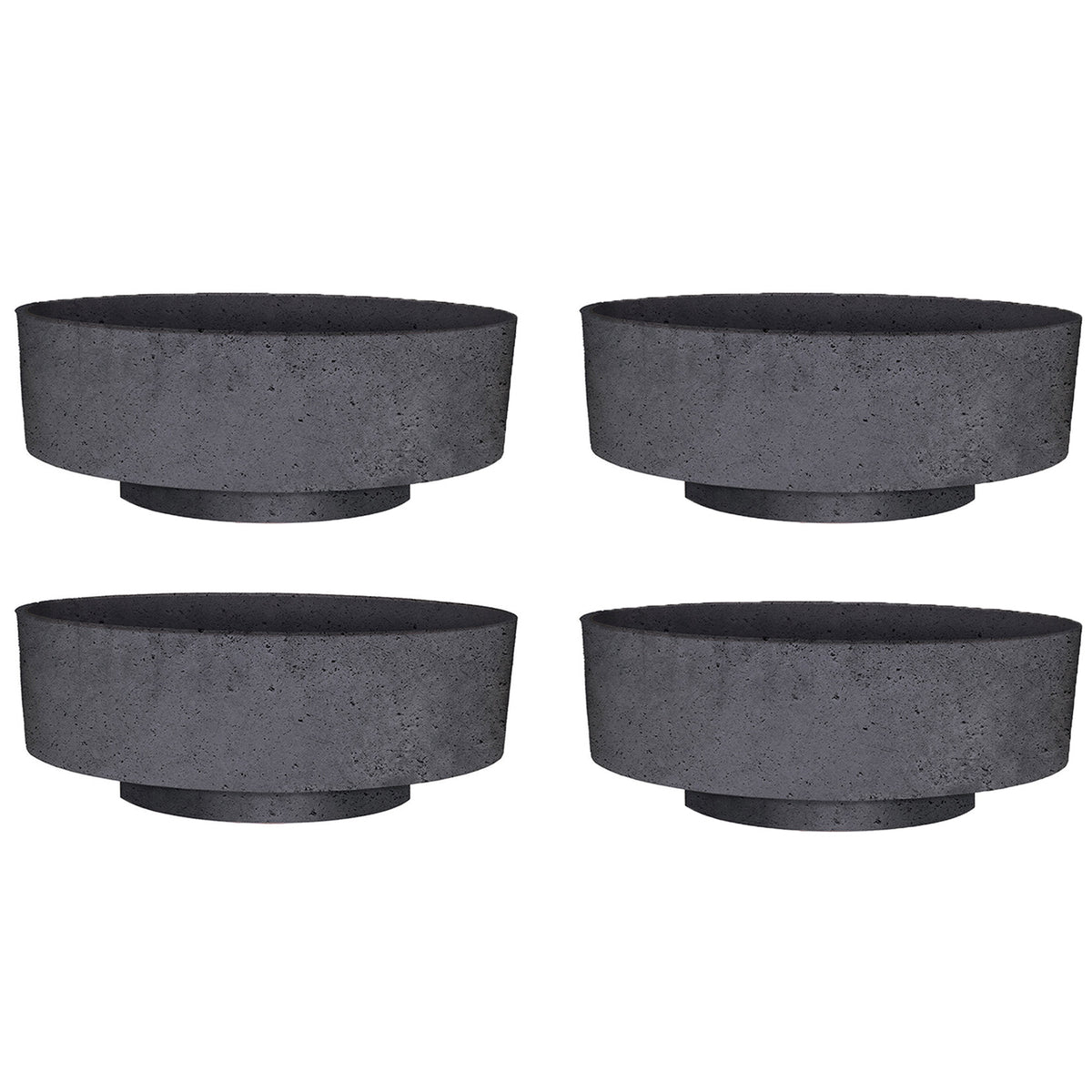 The HC Companies 6 Inch Capri Bowl Indoor Succulent Pot, Faux Concrete (4 Pack)
