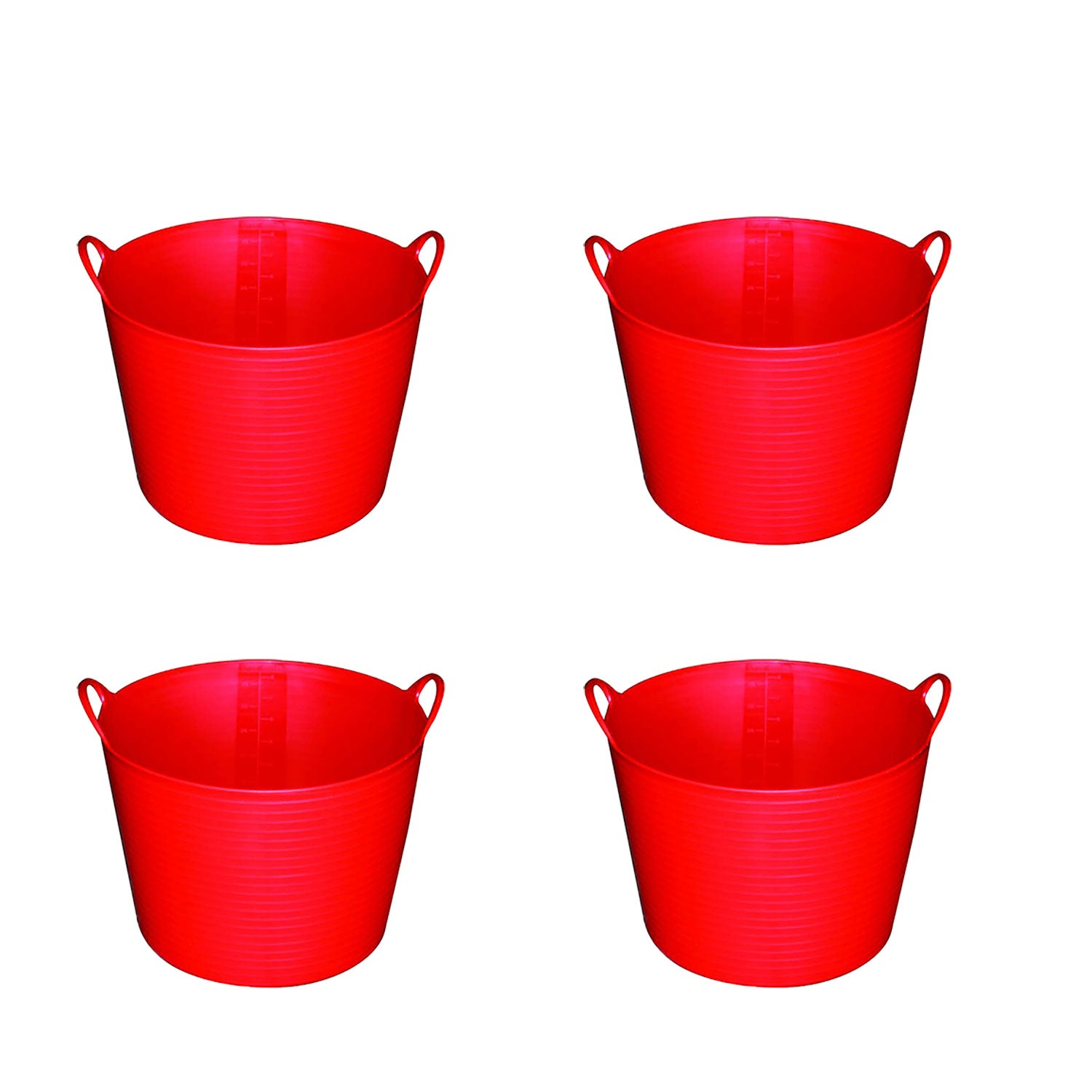 Little Giant 11 GA. Heavy Duty Farm Bucket Rubber Flex Tub w/Handles (4 Pack) - VMInnovations