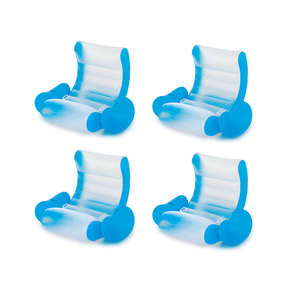 Summer Waves 24ft x 12ft x 52in Elite Pool w/ Inflatable Aqua Lounger (4 Pack)