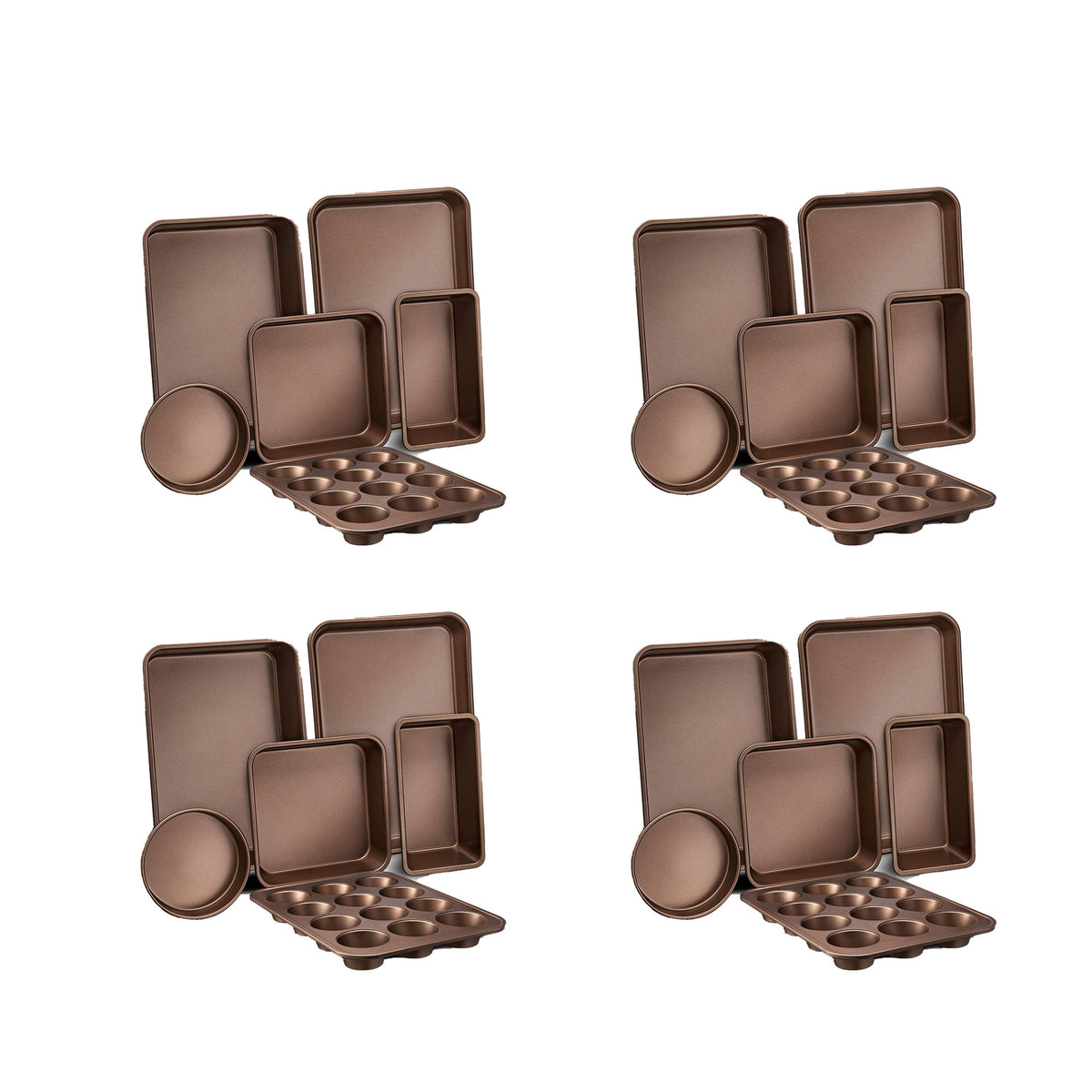 NutriChef Kitchen Oven Non Stick Steel Tray Sheet 6 Piece Bakeware Set (4 Pack)