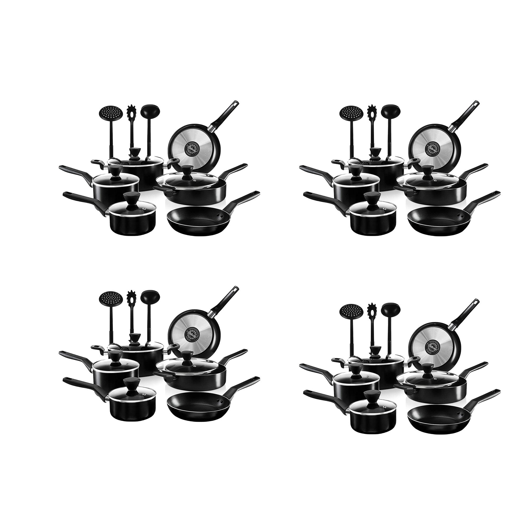 NutriChef Nonstick Cooking Kitchen Cookware Pots and Pan, 52 Piece Set, Black - VMInnovations